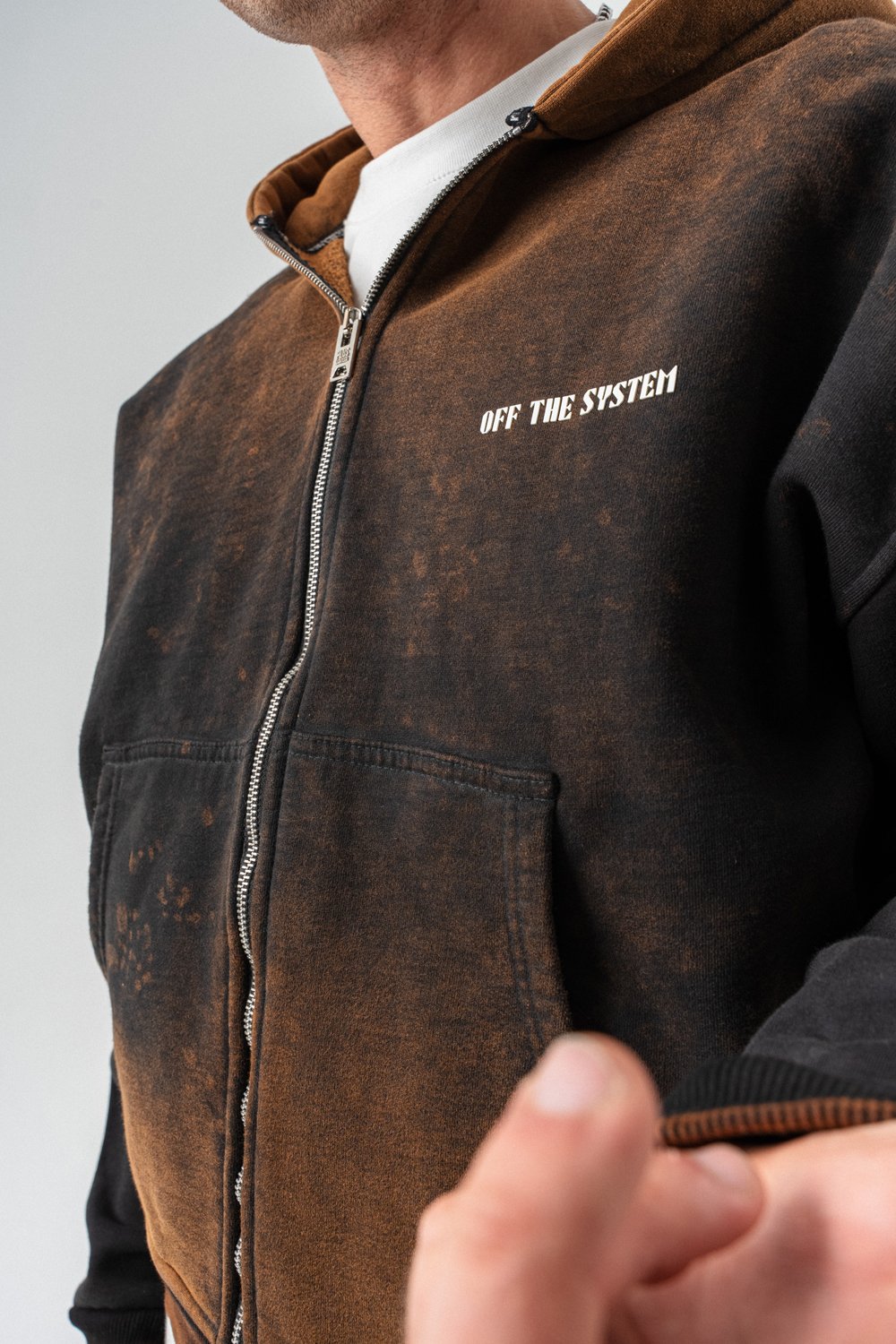 Midnight Yıkamalı Fermuarlı Sweatshirt Hoodie