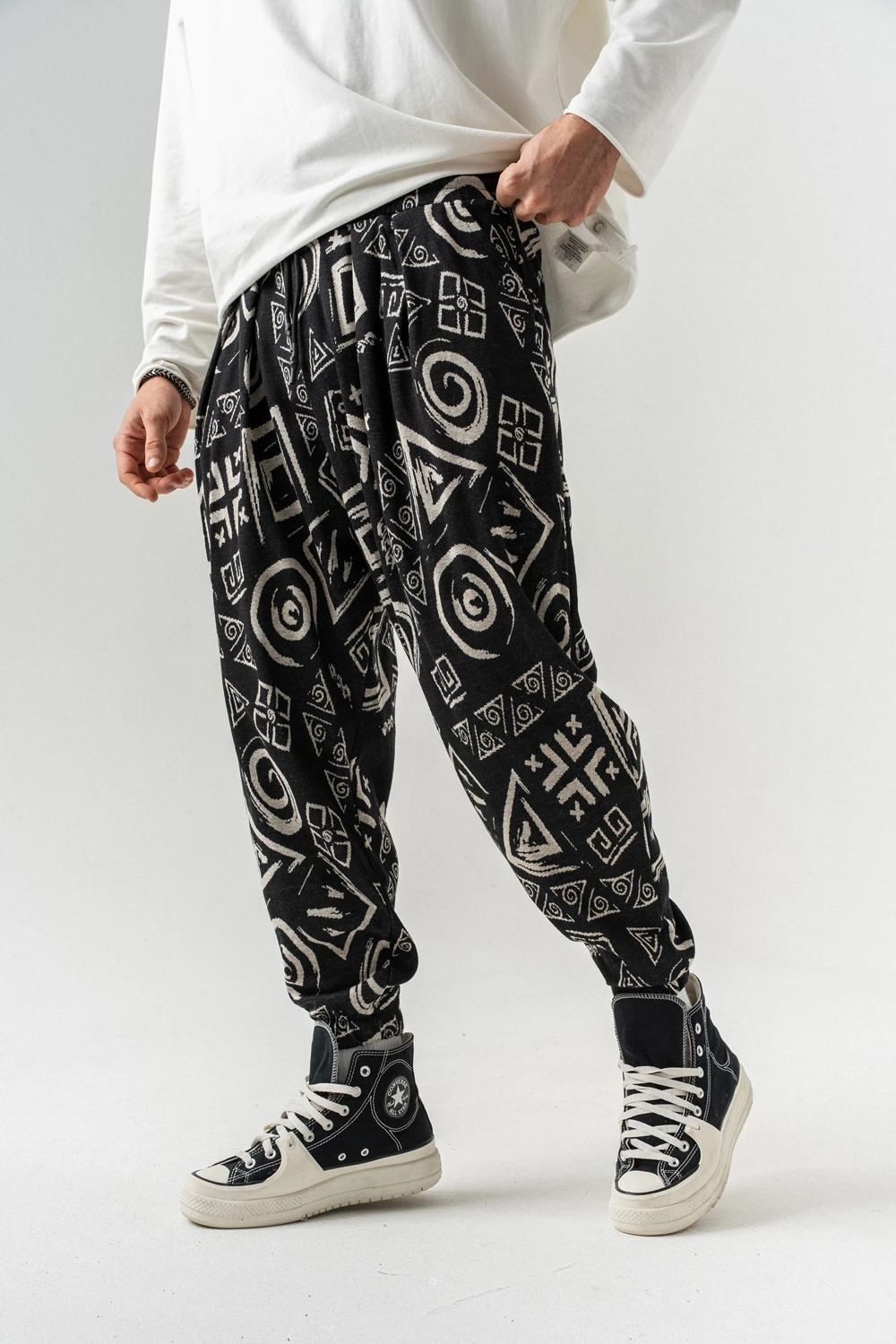 Shape Bel ve Paça Lastikli Pileli Şalvar