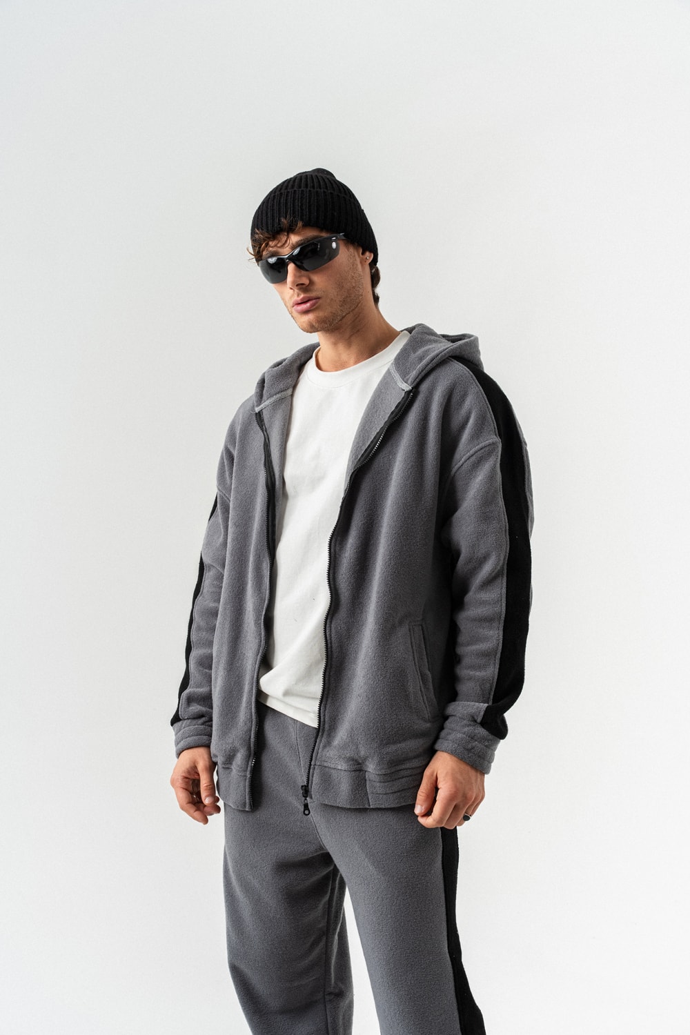 Nova Havlu Kumaş Fermuarlı Sweatshirt Hoodie