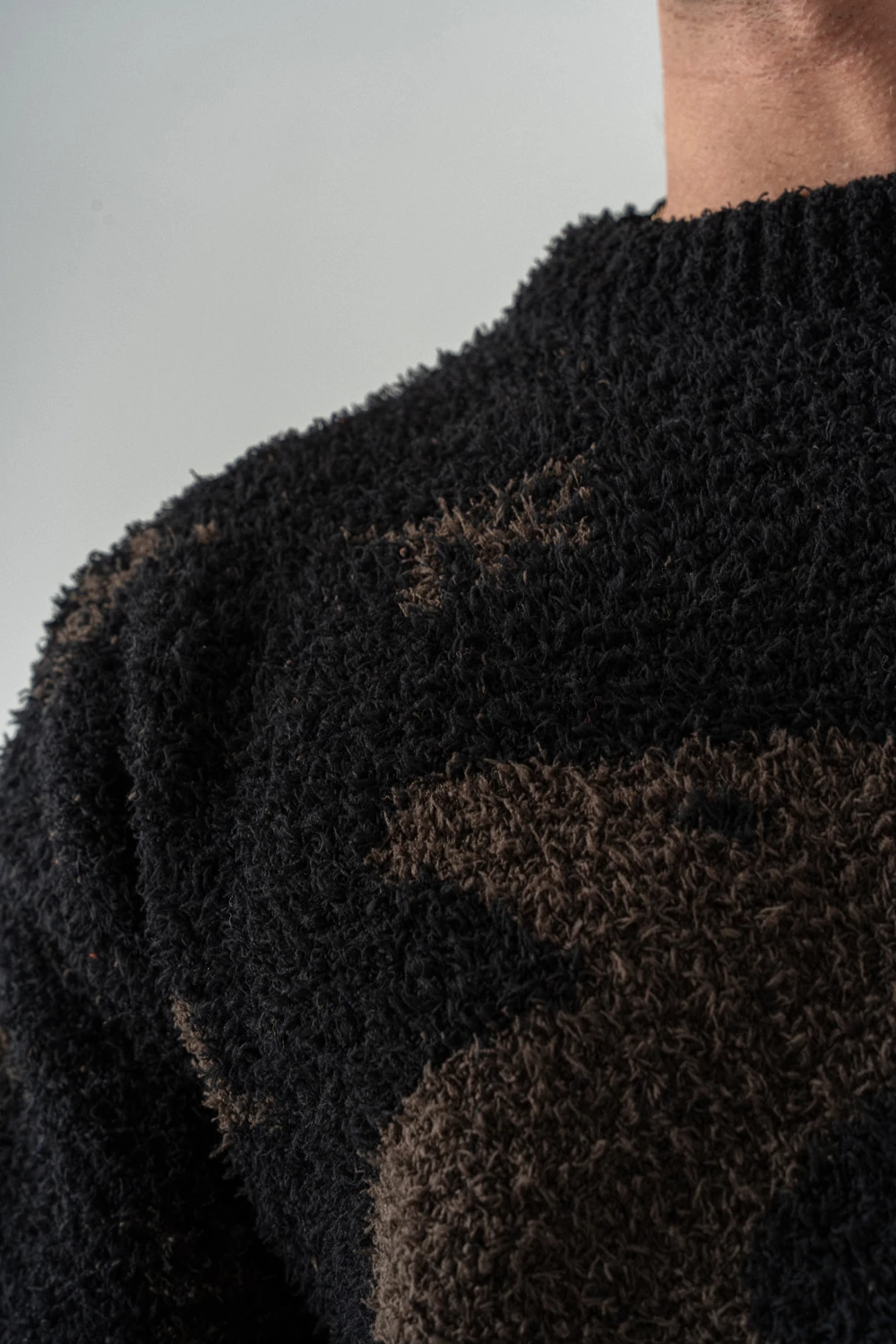 Deer Bisiklet Yaka Teddy Kumaş Kazak