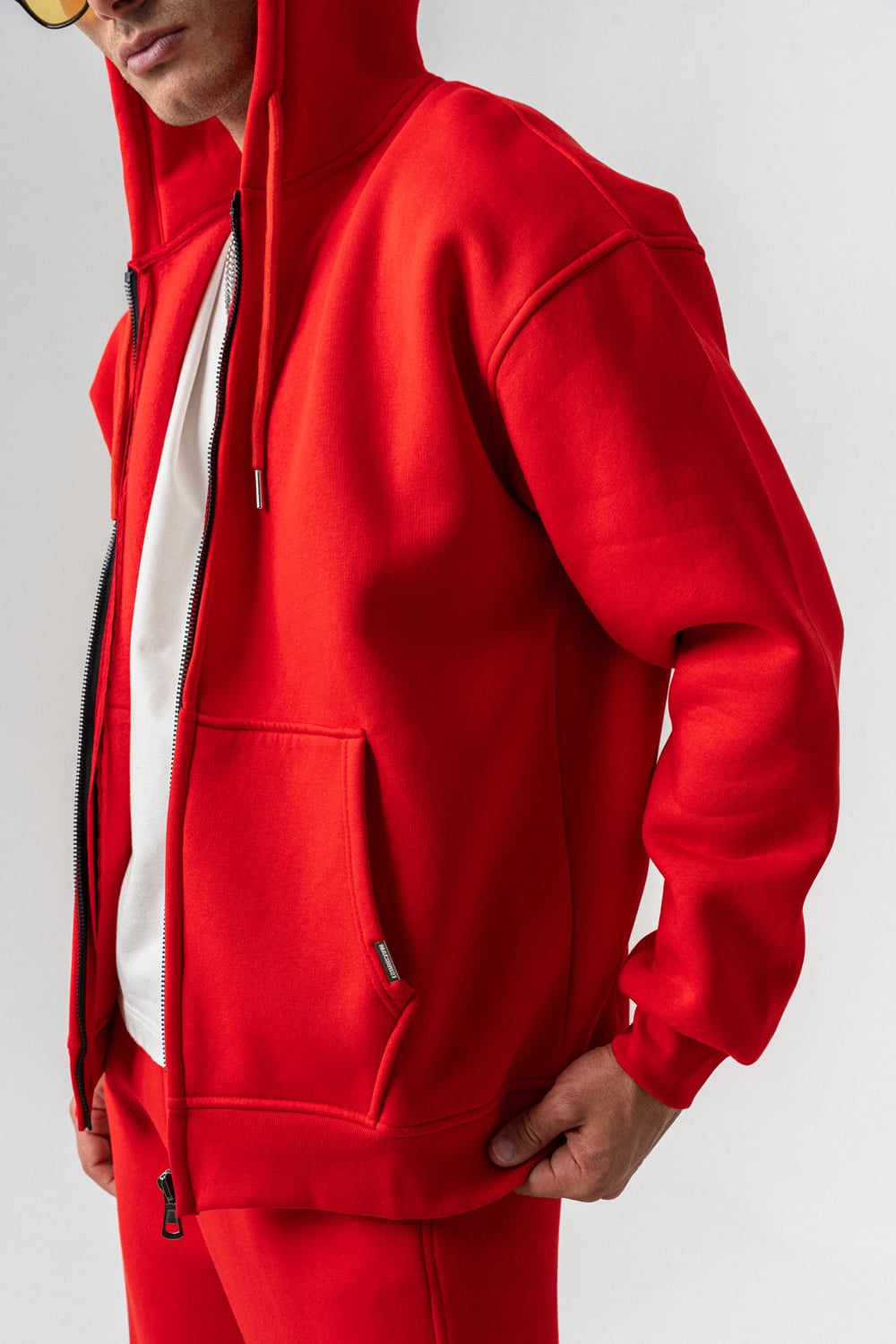 Brickstorm Fermuarlı Hoodie ve Baggy Eşofman Takımı - Kırmızı