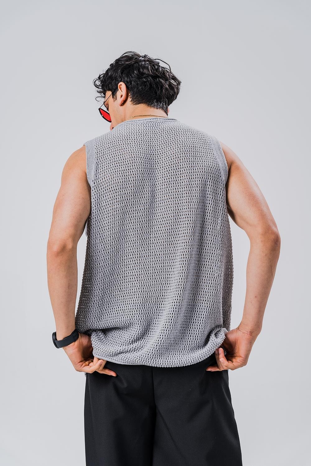 Fabrizio Örme Kolsuz Triko T-shirt