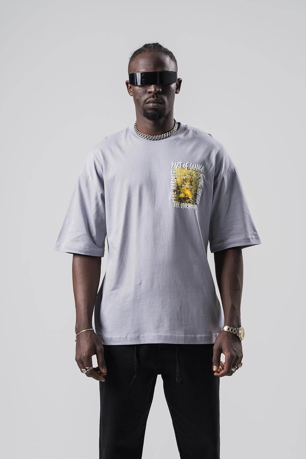 Unknown  Bisiklet Yaka Oversize T-shirt