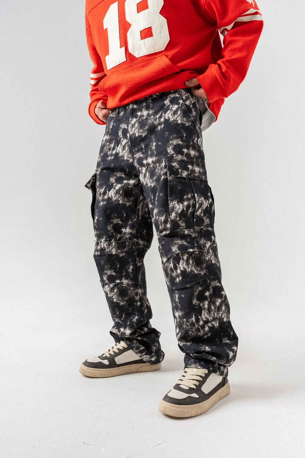 Camouflage Kargo Cep Detaylı Baggy Pantolon