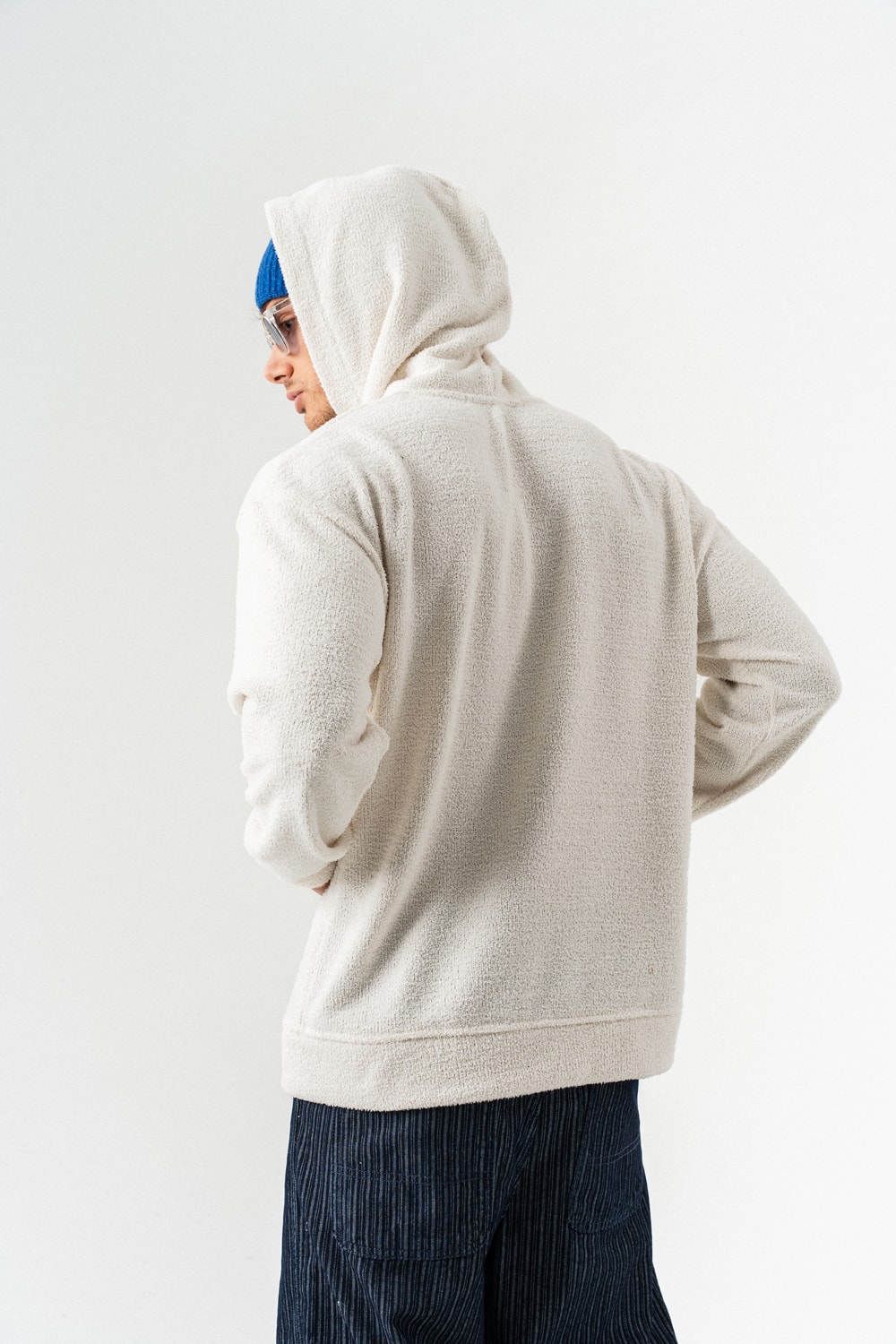 Sporsbear Havlu Kumaş Patchli Kapüşonlu Sweatshirt Hoodie