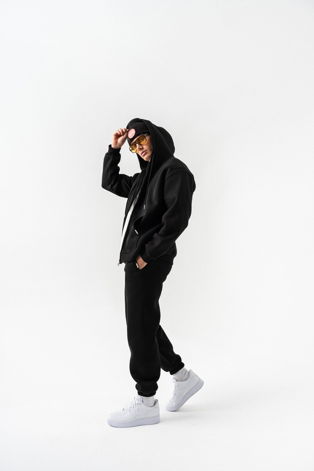Brickstorm Fermuarlı Hoodie ve Jogger Eşofman Takımı - Siyah