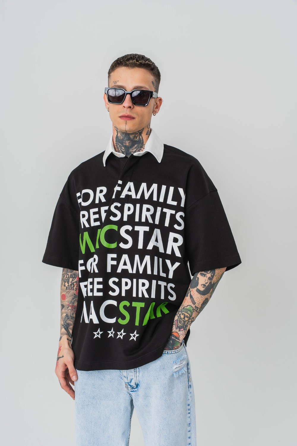 Family Polo Yaka Oversize T-shirt