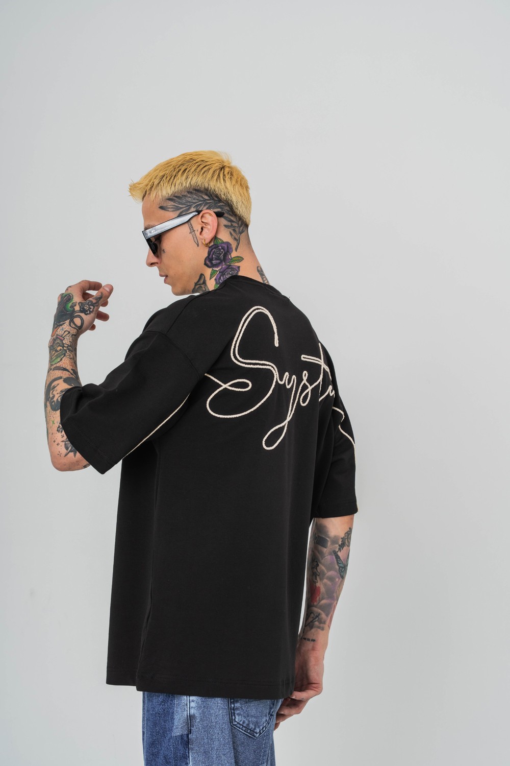 System Nakış Detaylı Oversize T-shirt