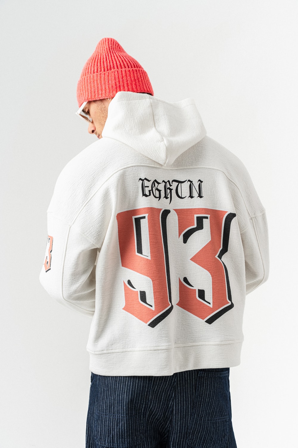 93 Huddle Kapüşonlu Sweatshirt Hoodie - Beyaz