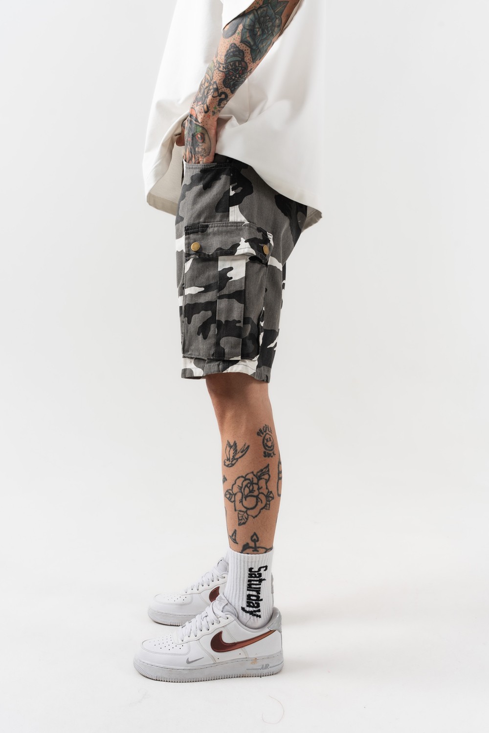 Camouflage Kargo Oversize Şort