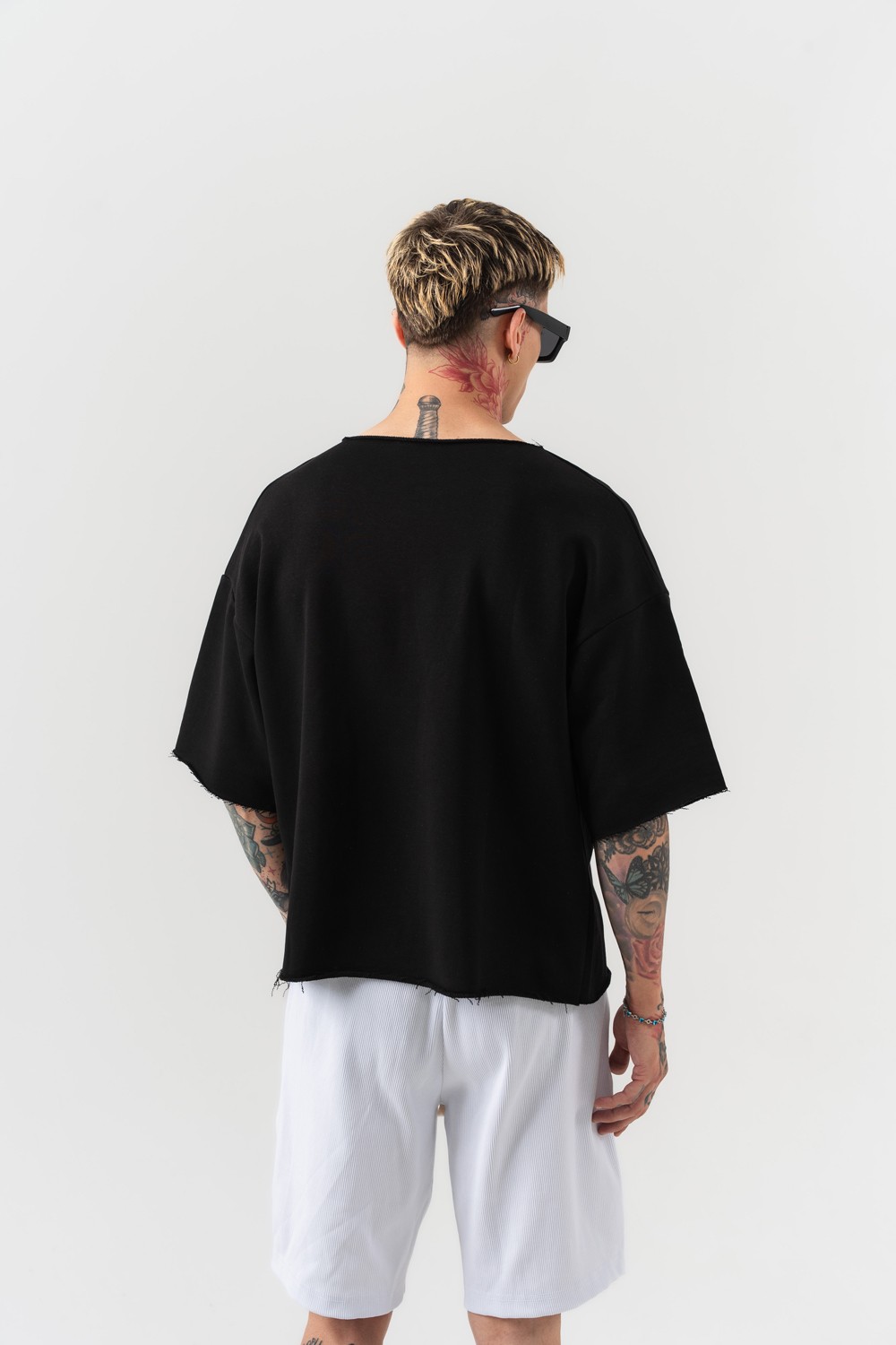 Never Oversize Crop T-shirt - Siyah