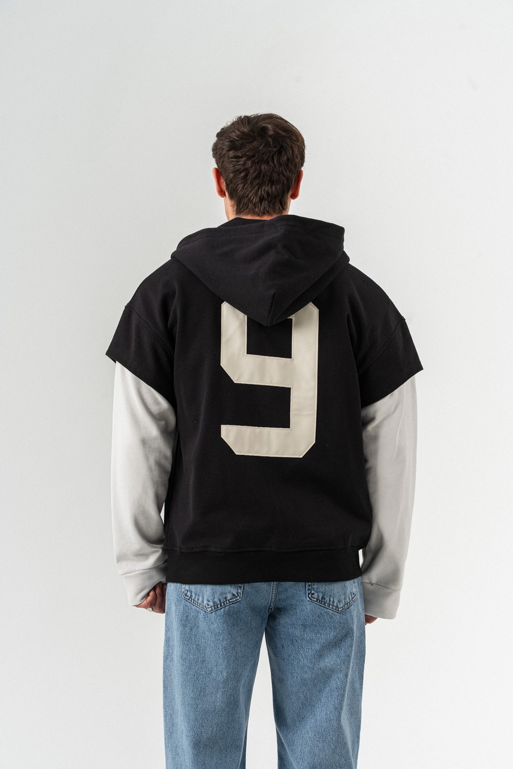 Patriot 9 Premium Deri Detay Fermuarlı Sweatshirt Hoodie