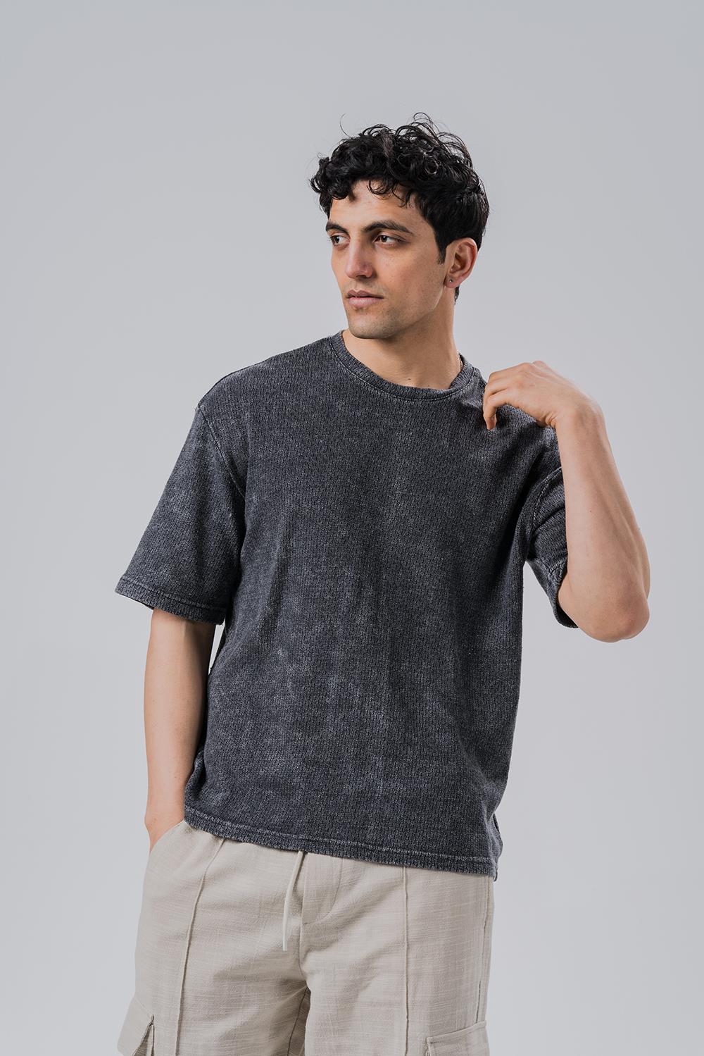 Alphonso  Yıkamalı Triko T-shirt