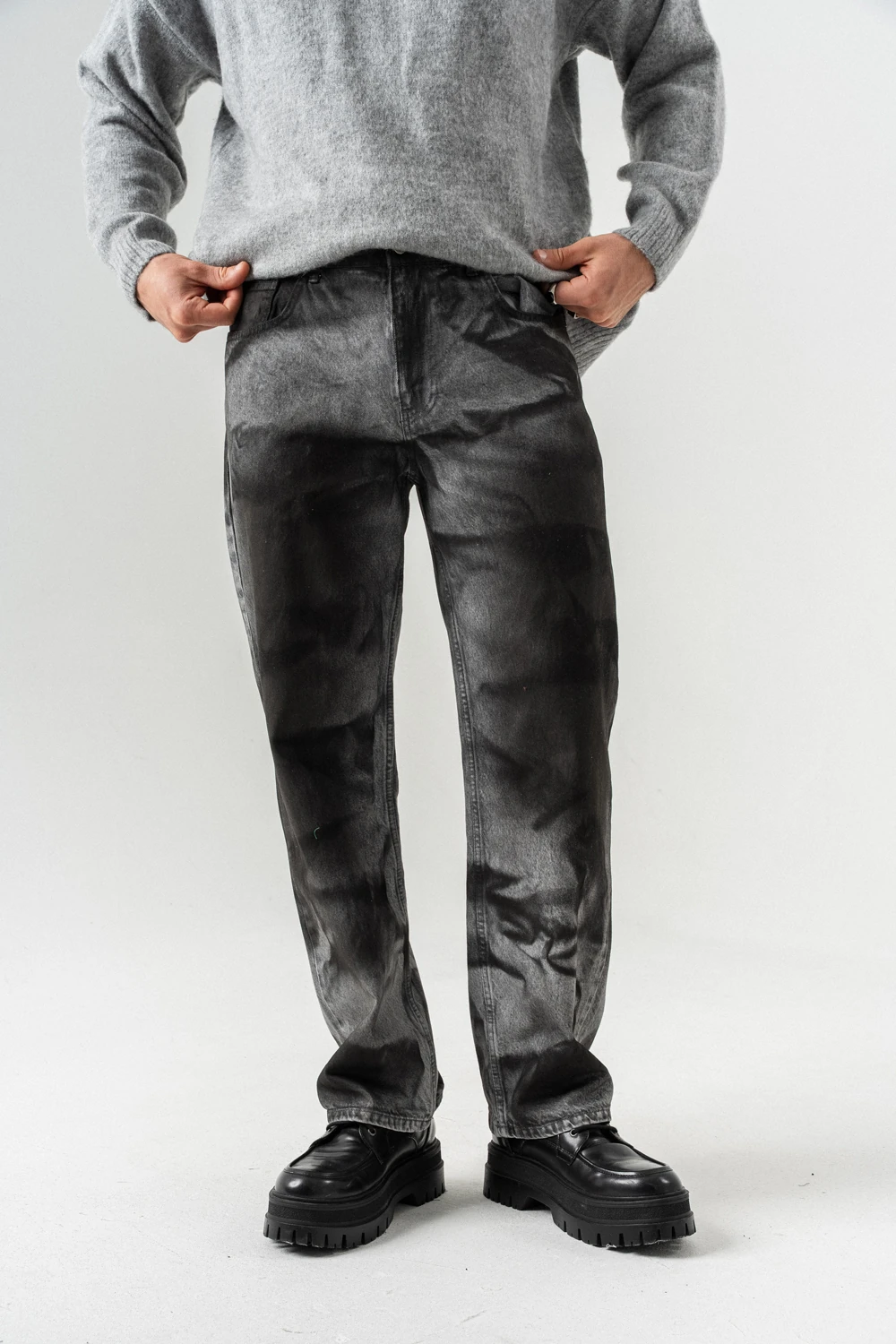 Ashrail Yıkamalı Baggy Jean Pantolon