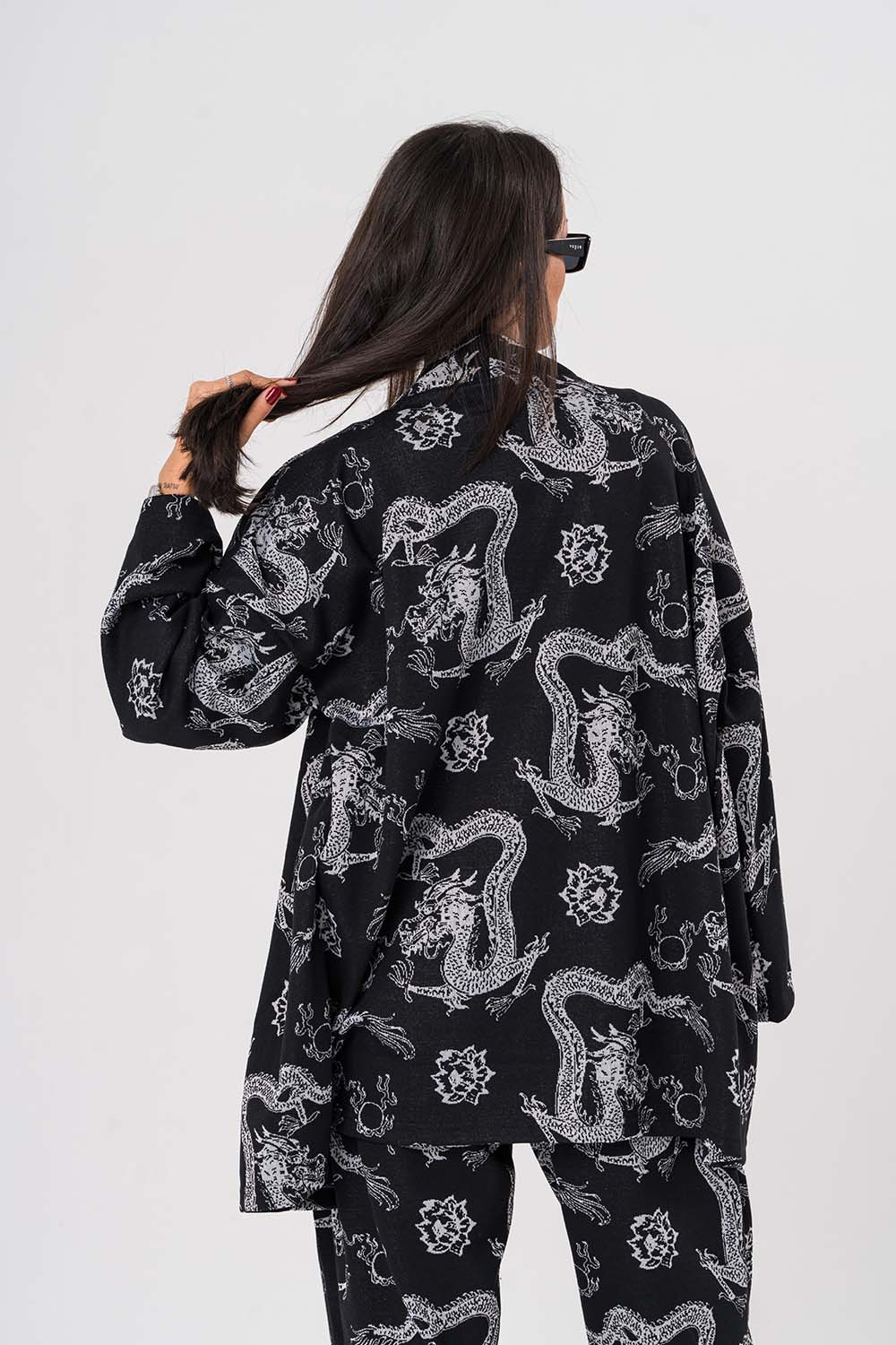 Dragon Desenli Kimono Hırka