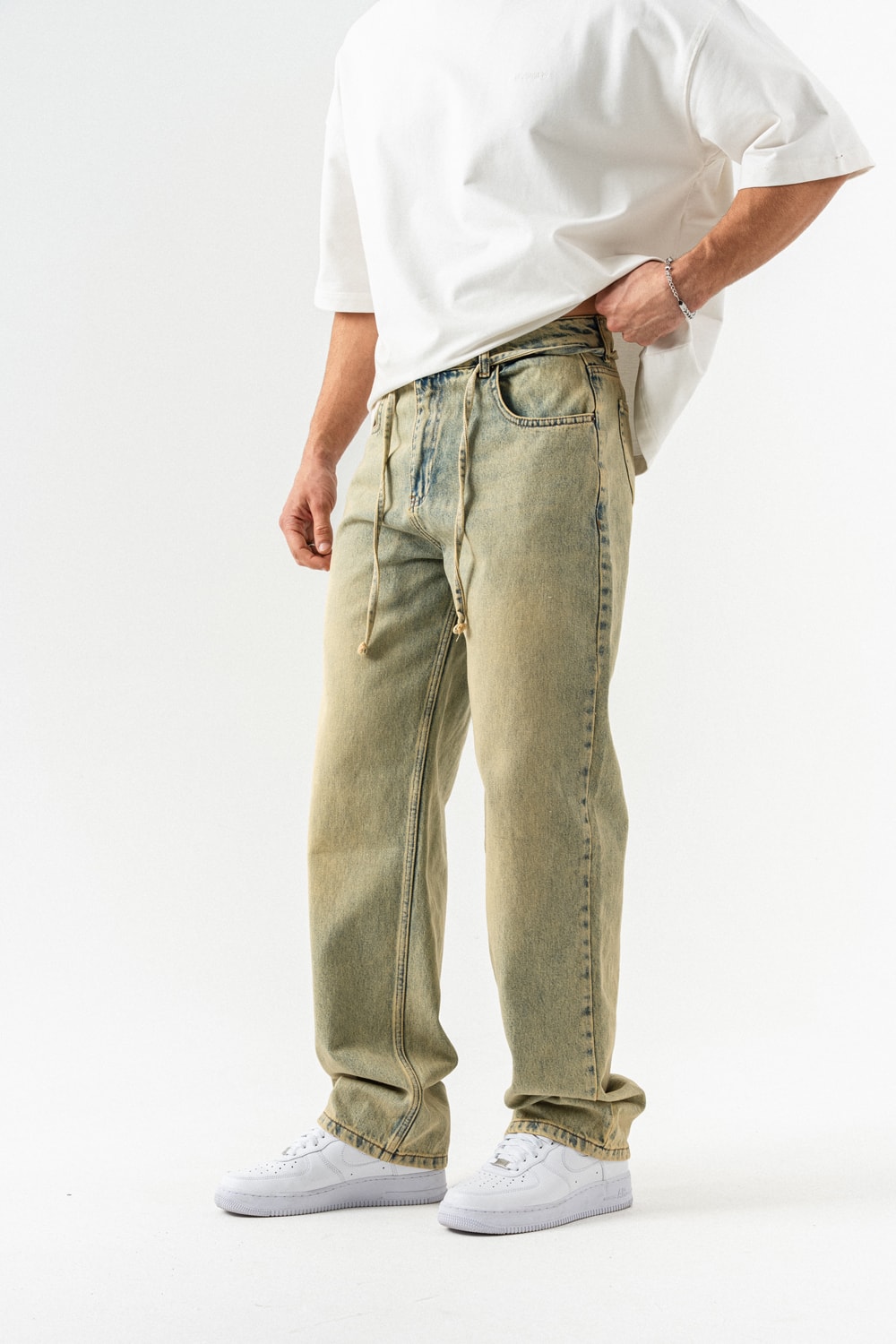 Basegrain Yıkamlı Baggy Jean Pantolon