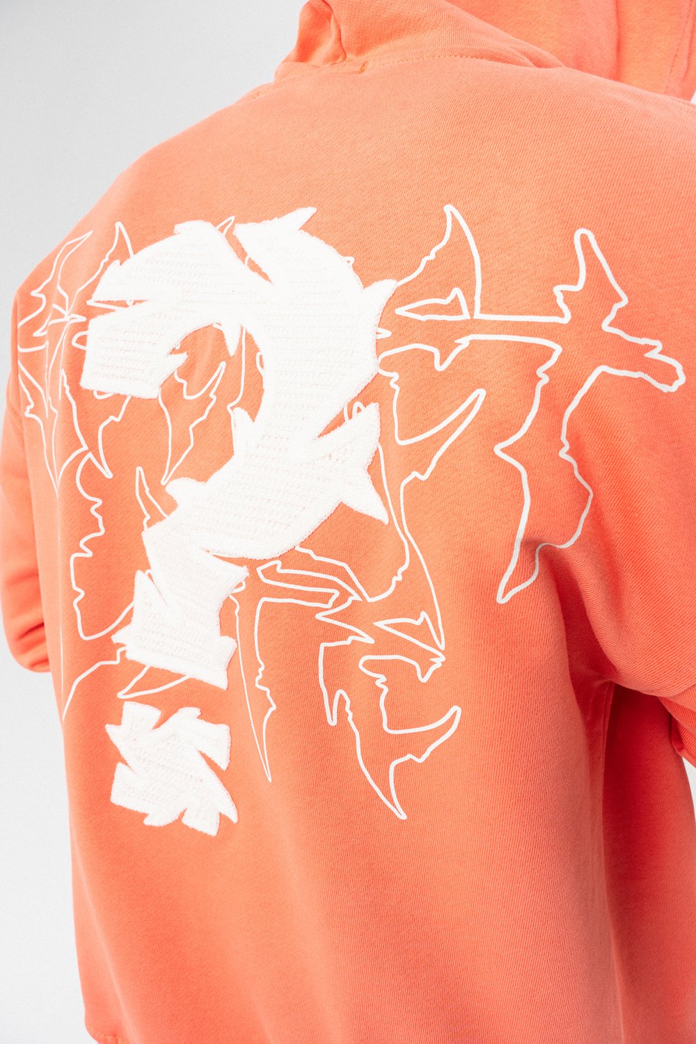 Micdrop Kabartma Baskı Fermuarlı Sweatshirt Hoodie