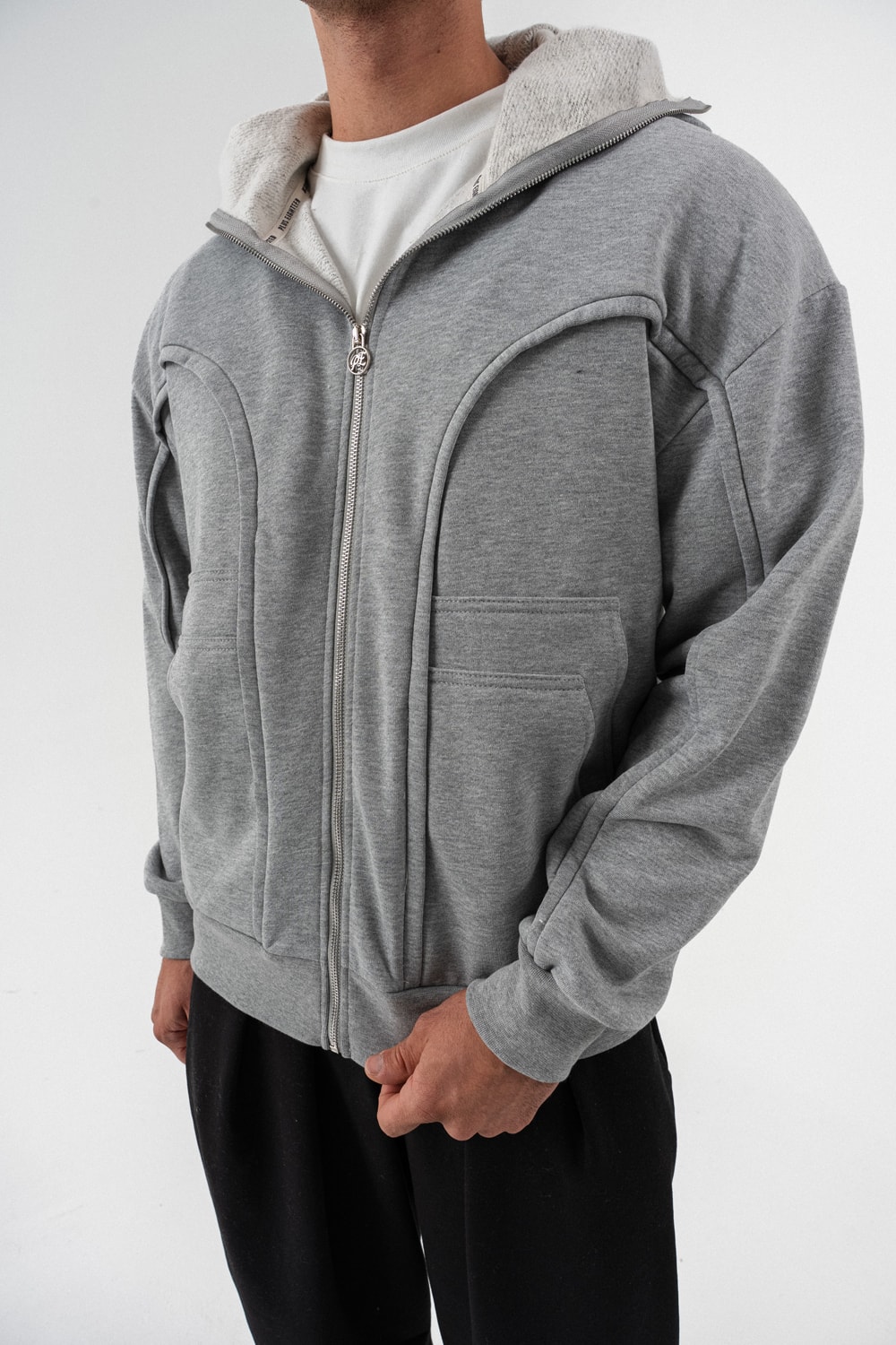 Cypher Maske Detay Fermuarlı Sweatshirt Hoodie