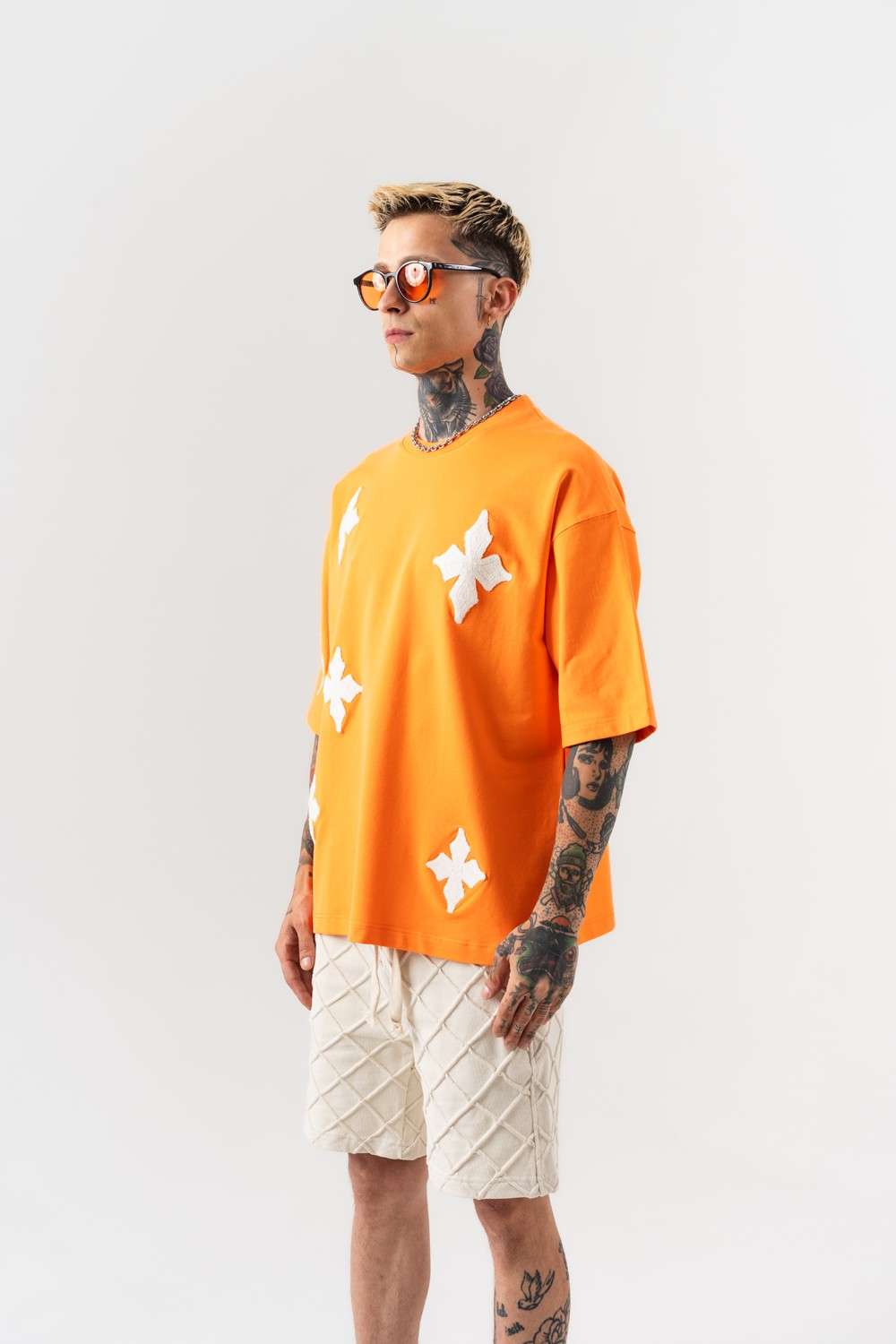 Starpiece Nakış Detaylı Oversize T-shirt - Turuncu