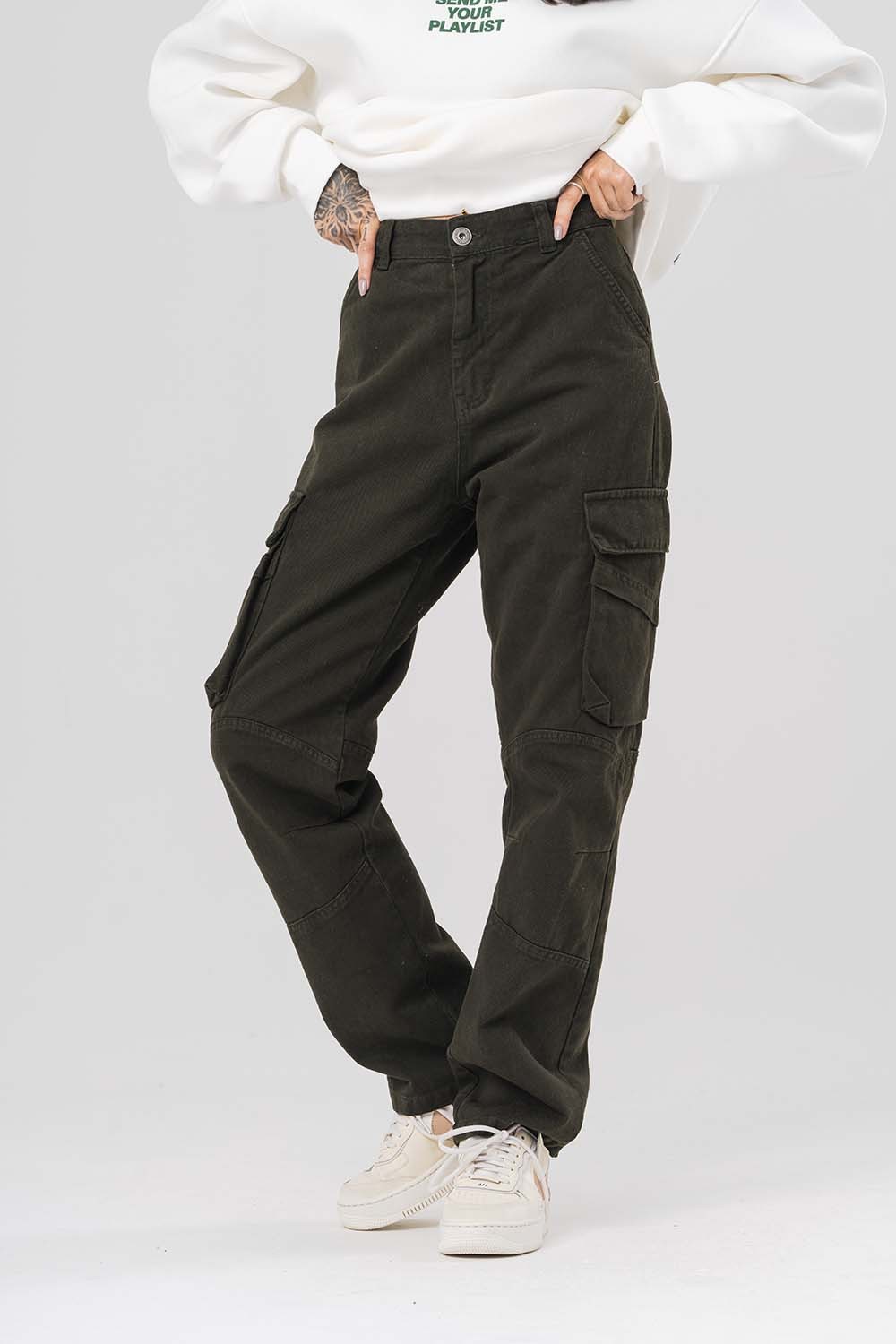 Cody Kargo Cep Detaylı Gabardin Baggy Pantolon