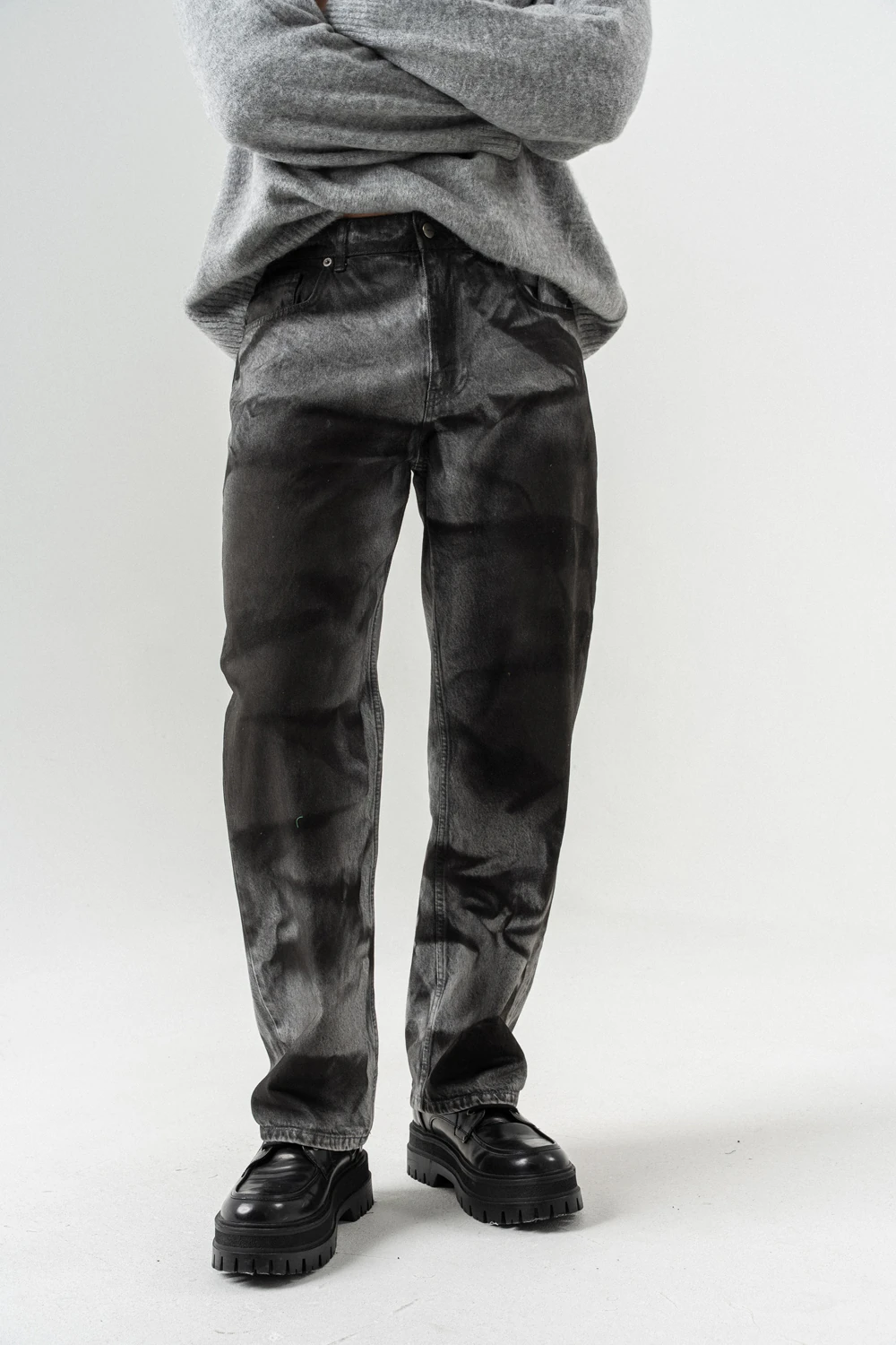 Ashrail Yıkamalı Baggy Jean Pantolon