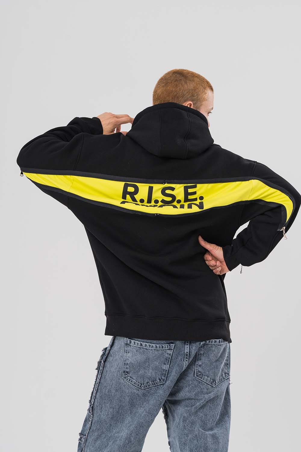 Rise Again Sırt Gizli Fermuar Detay Kapüşonlu Sweatshirt