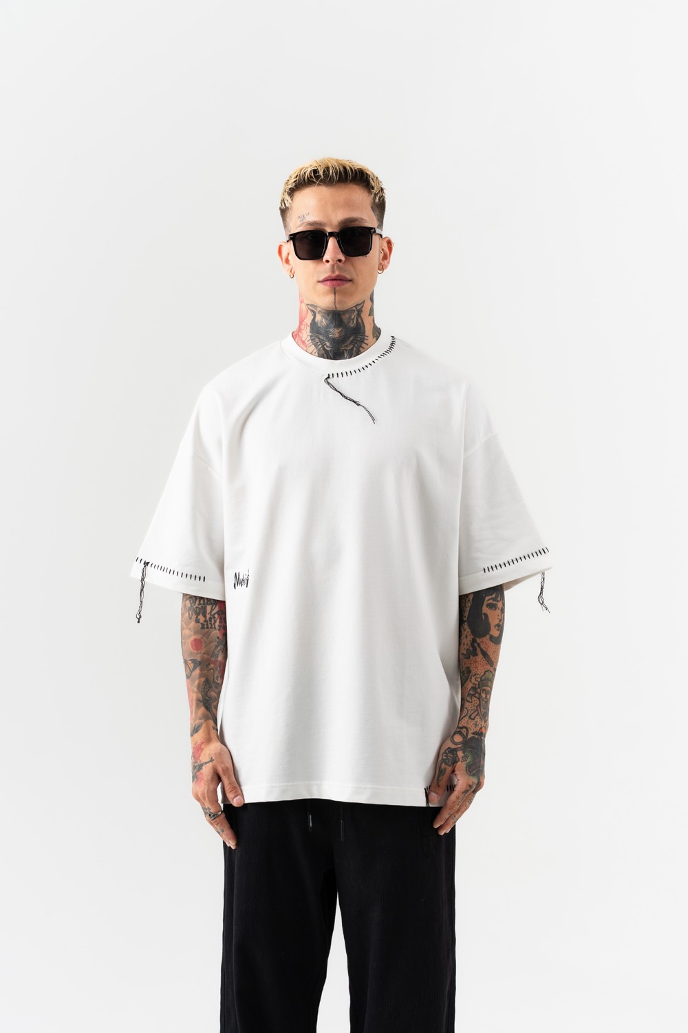 Tailor Dikiş Detaylı Oversize T-shirt - Ekru