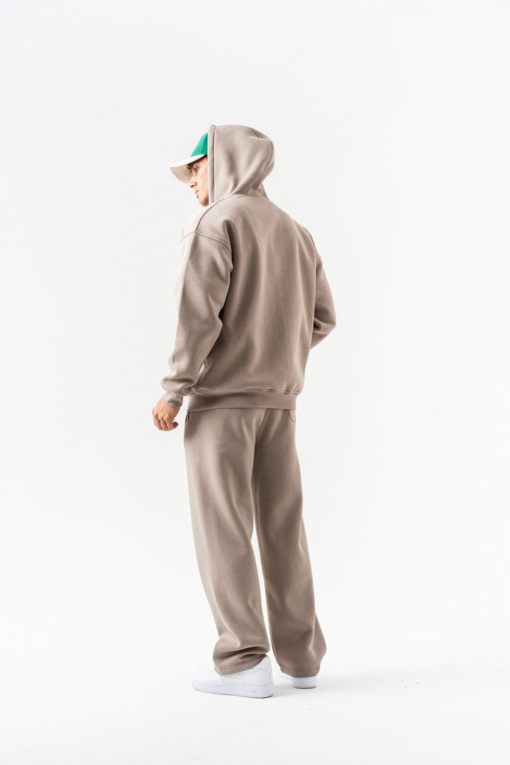 Brickstorm Fermuarlı Hoodie ve Baggy Eşofman Takımı - Vizon