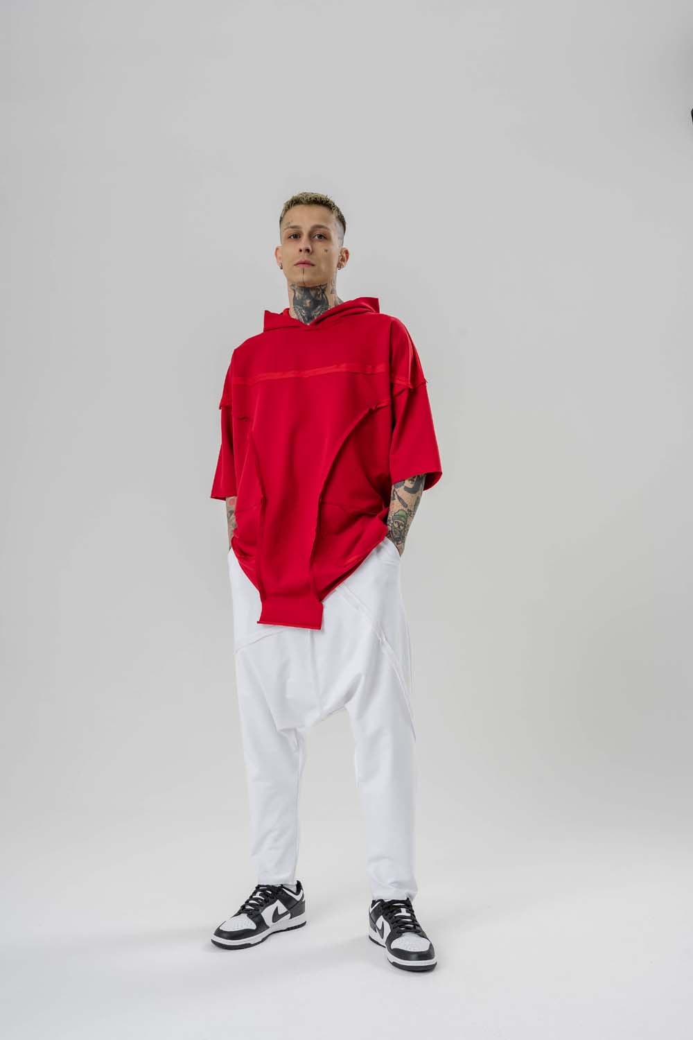 Elevated Asimetrik Oversize Kapüşonlu T-shirt