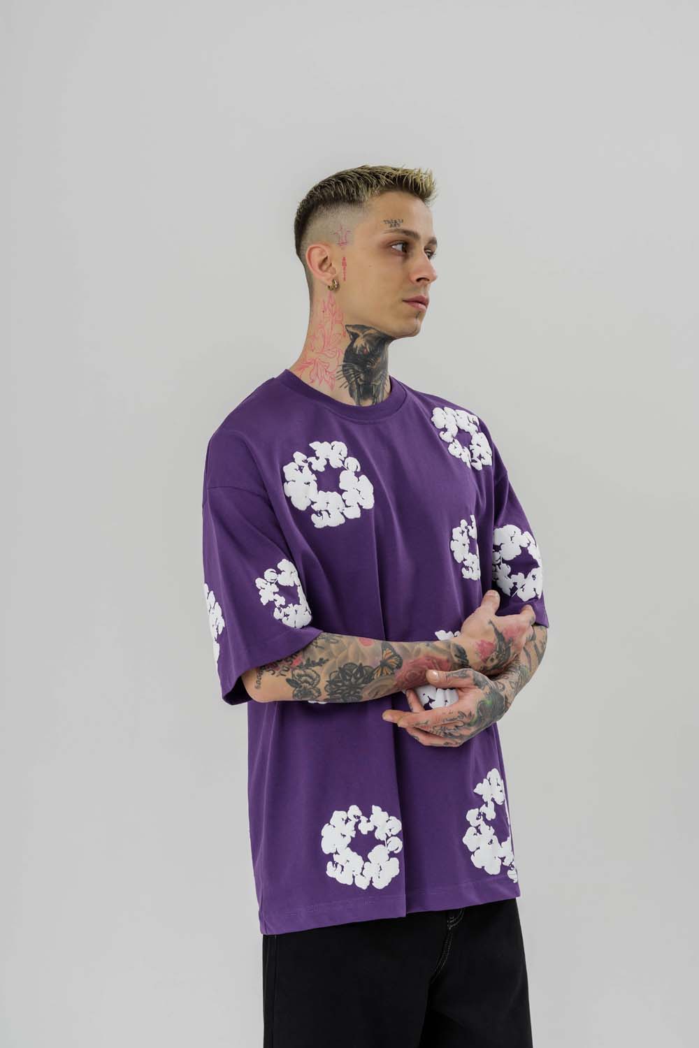 Tears Kabartma Baskı Oversize T-shirt
