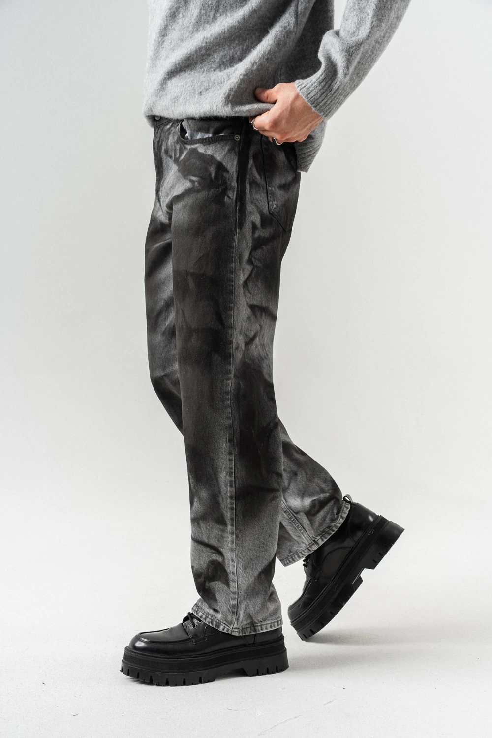 Ashrail Yıkamalı Baggy Jean Pantolon