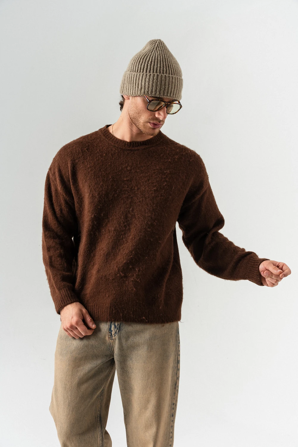 Breakpoint Basic Bisiklet Yaka Triko Kazak - Kahverengi