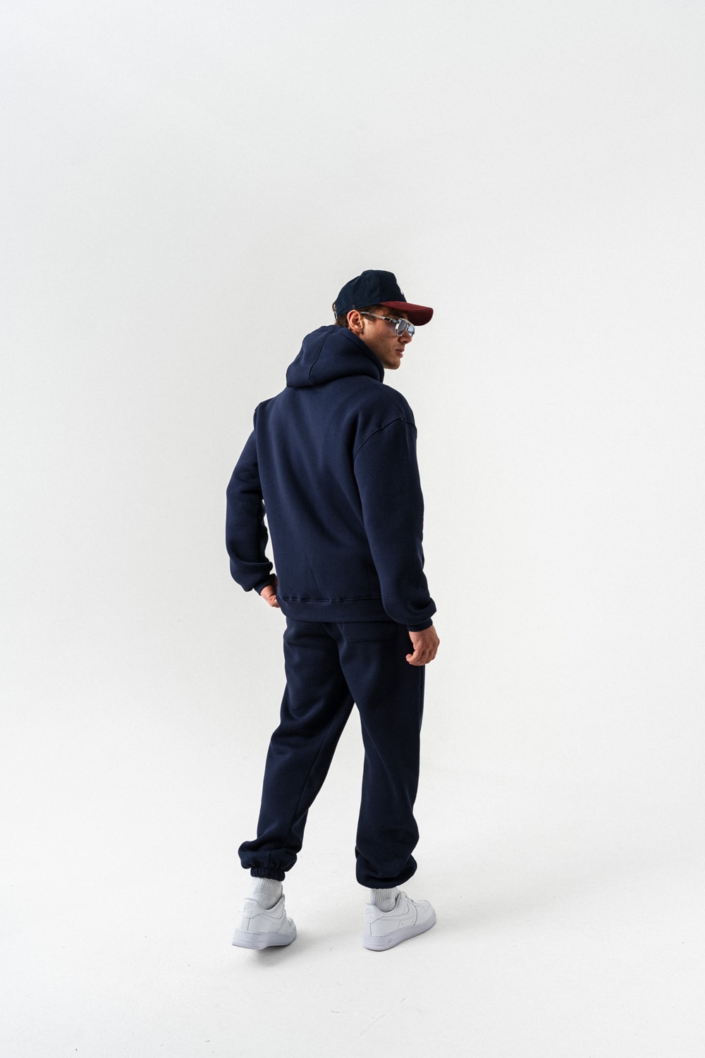 Fynor Fermuarlı Sweatshirt Hoodie ve Jogger Eşofman Takımı - Lacivert
