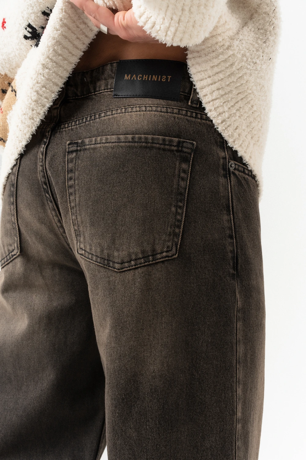 Fuzzy Jean Baggy Pantolon