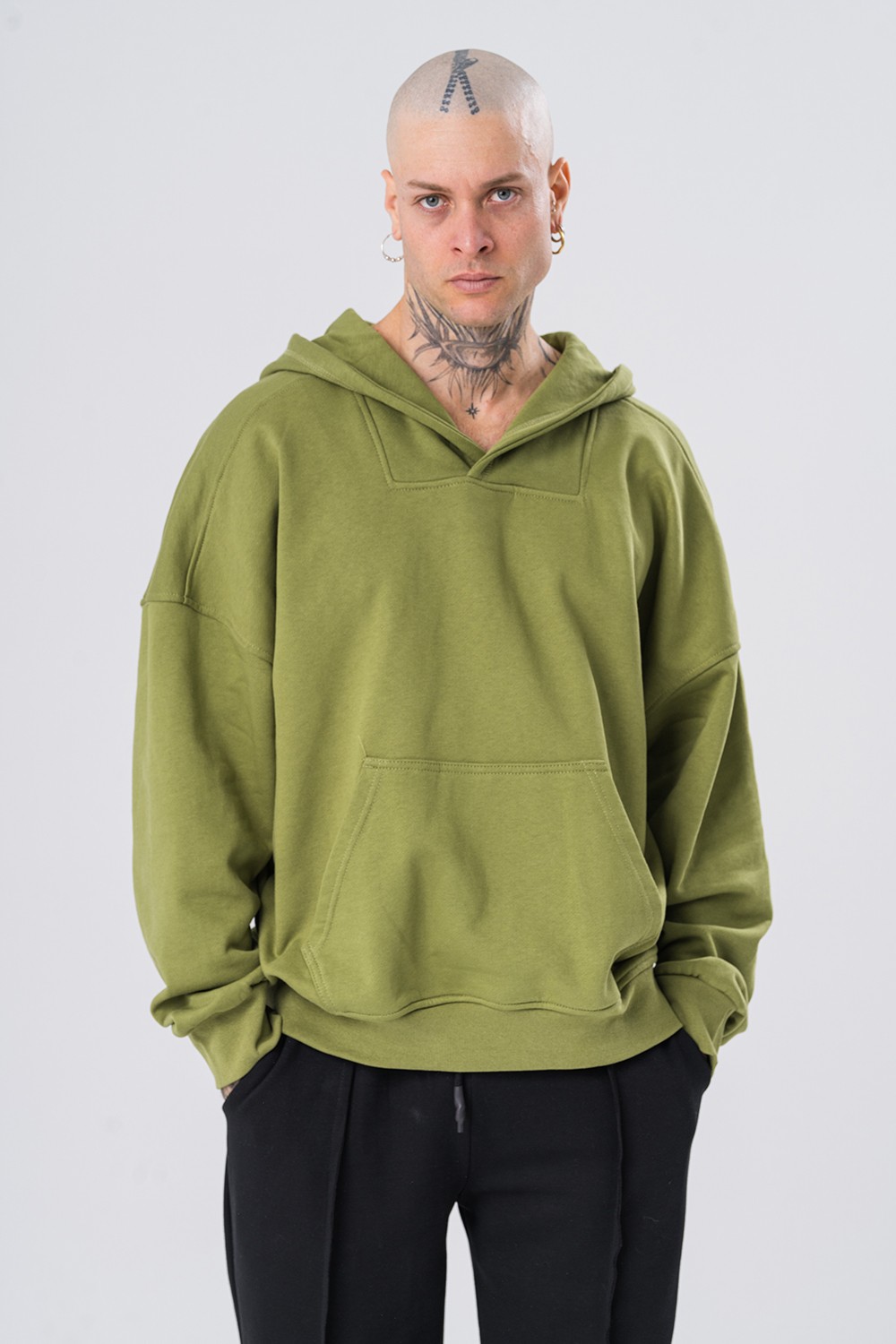 Bieber Pat Yaka Kapüşonlu Sweatshirt