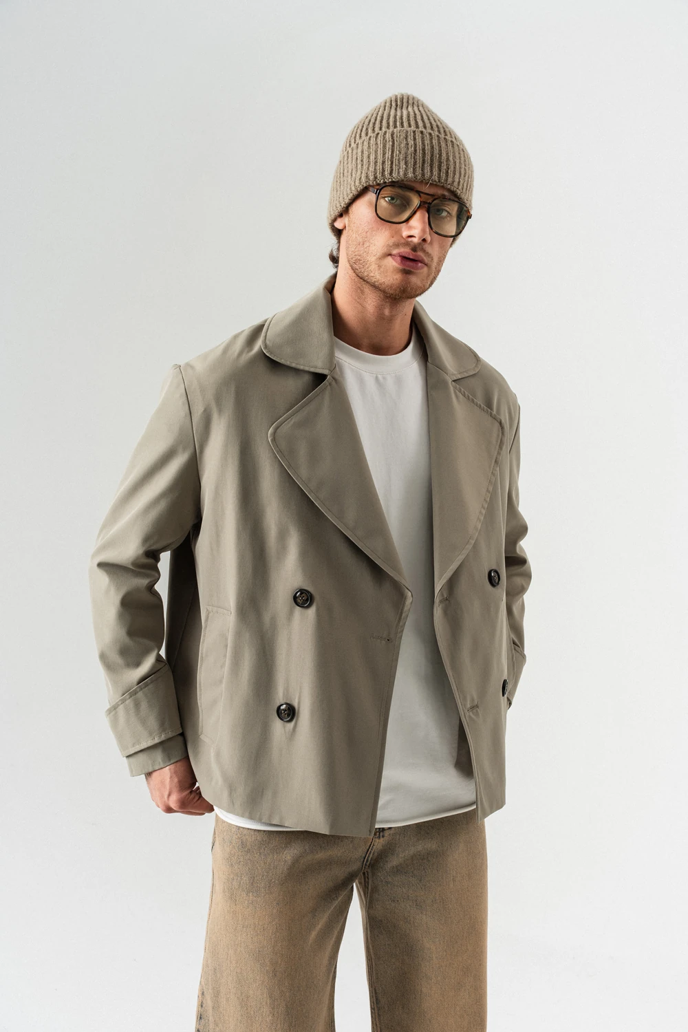 Stonelane Kruvaze Yaka Kısa Trençkot