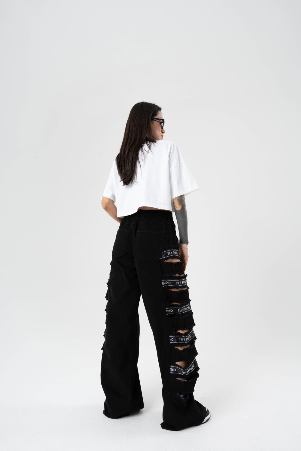 Wild Hype Kesik Detaylı Jean Baggy Kadın Pantolon