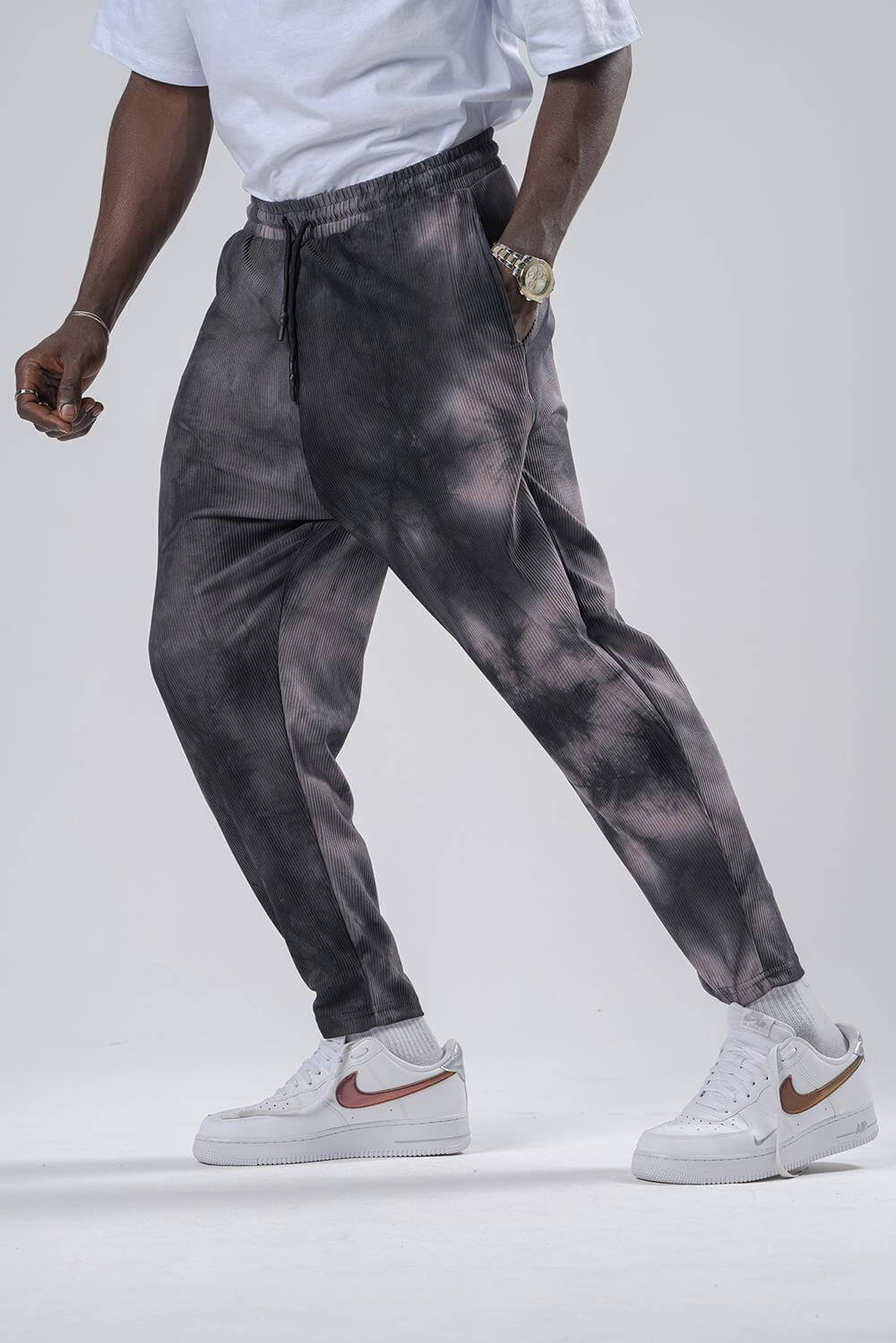 Batik  Fitilli ve Bel Lastikli Havuç Kesim Pantolon