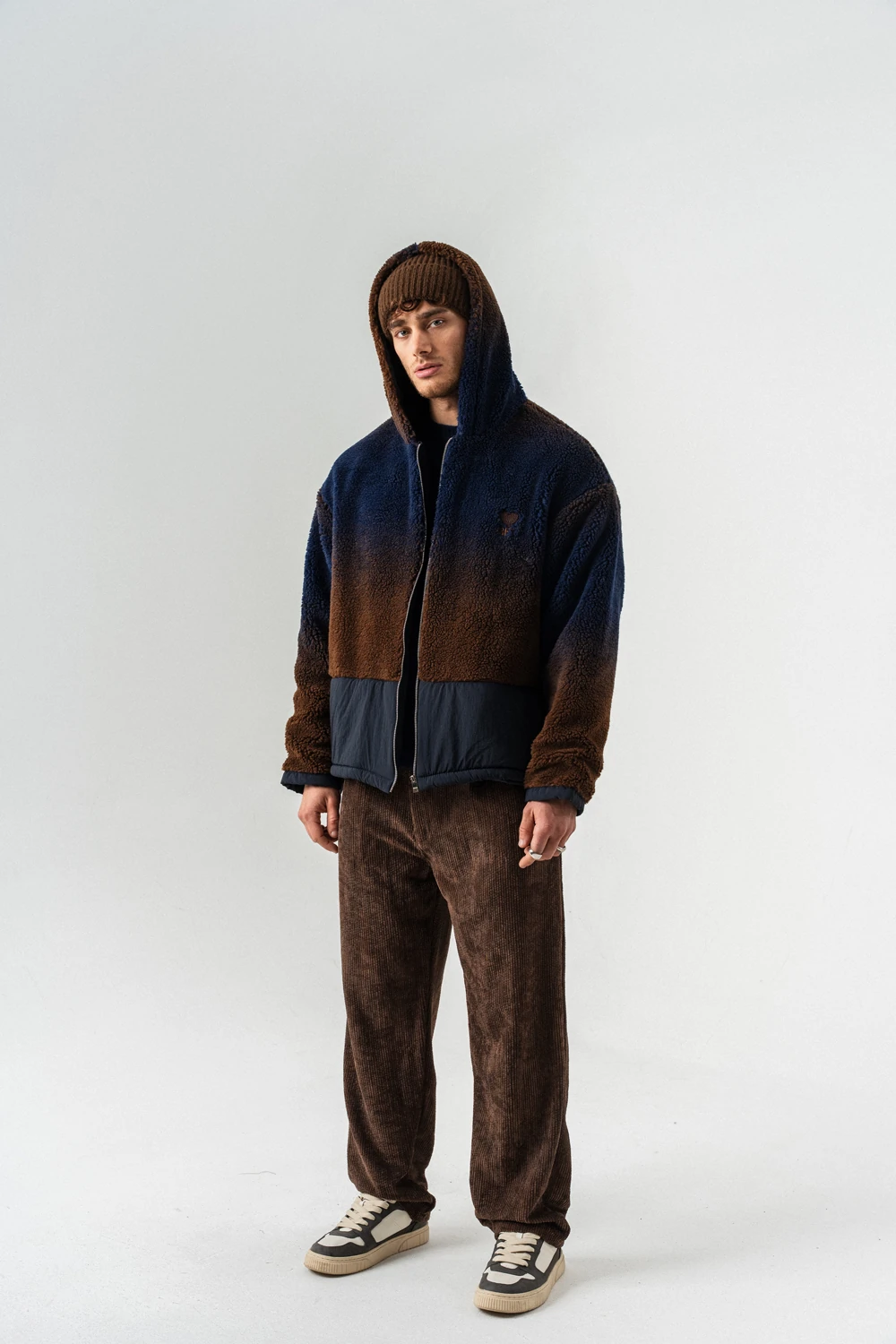 Grayscale Fermuarlı Polar Mont