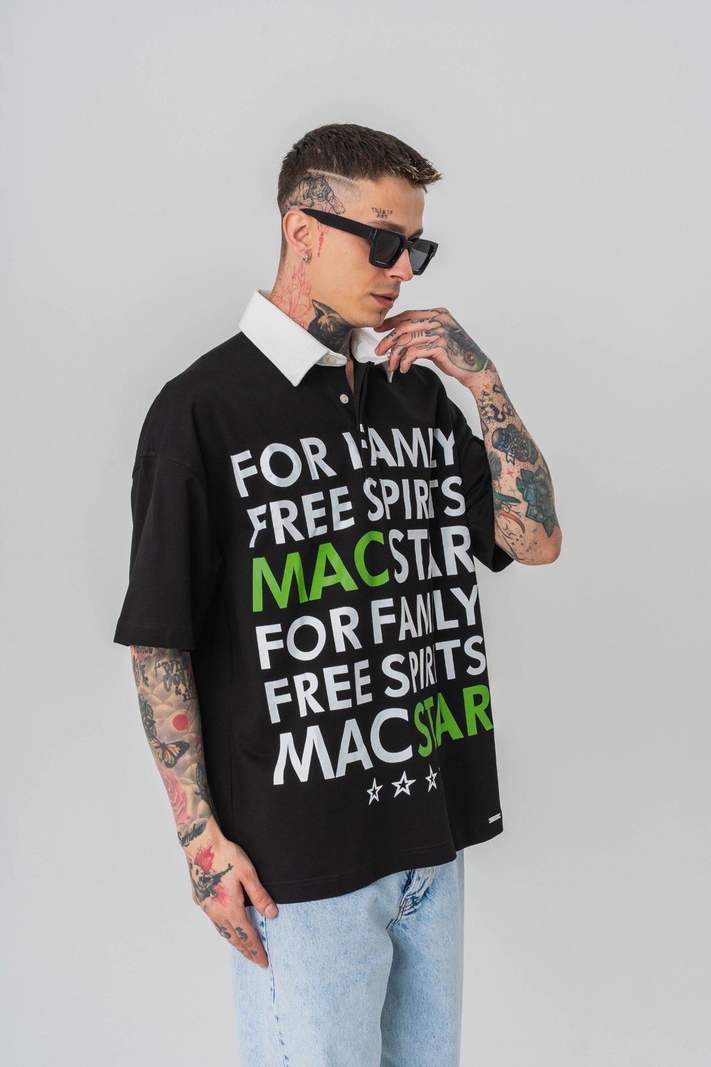 Family Polo Yaka Oversize T-shirt