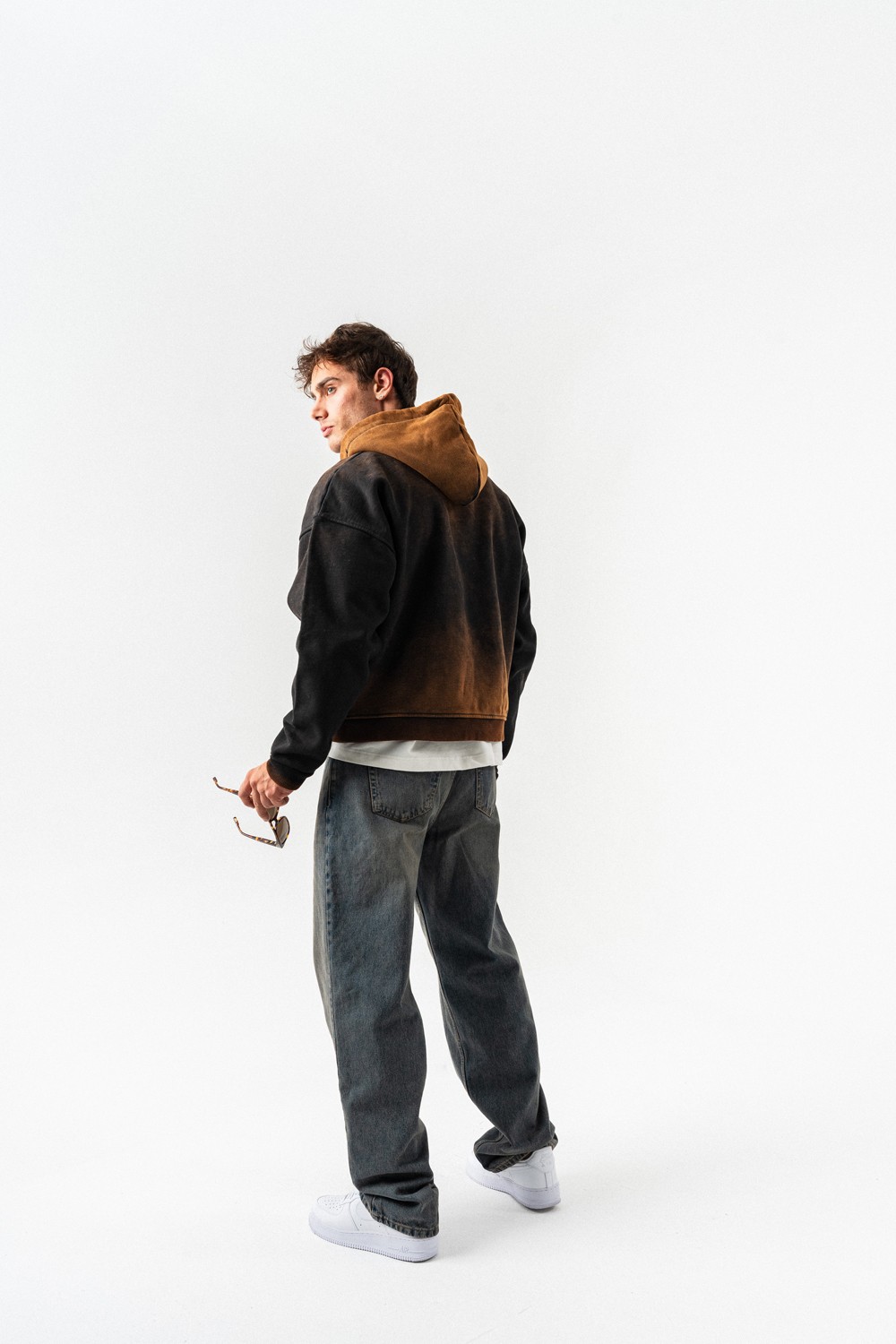 Midnight Yıkamalı Fermuarlı Sweatshirt Hoodie