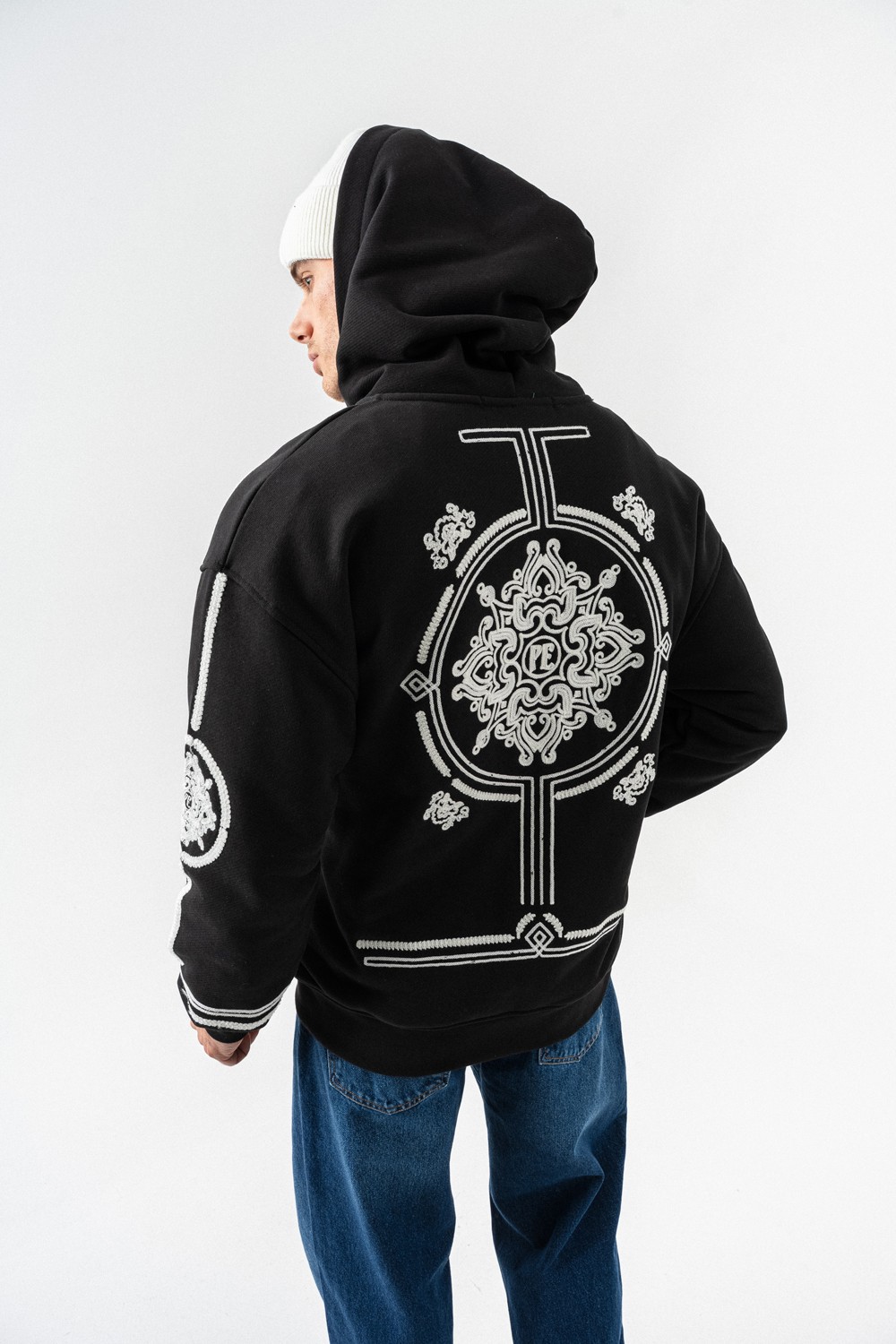 Overtone Nakış Detay Fermuarlı Sweatshirt Hoodie