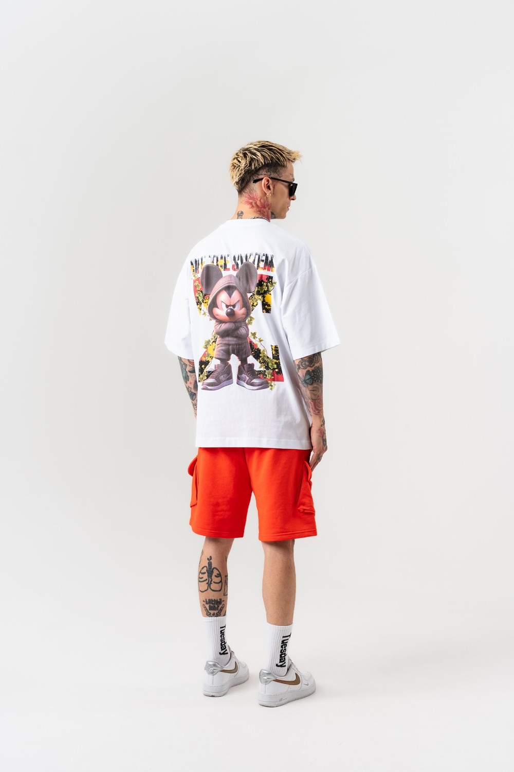 Mickey Sırt Baskılı Oversize T-shirt