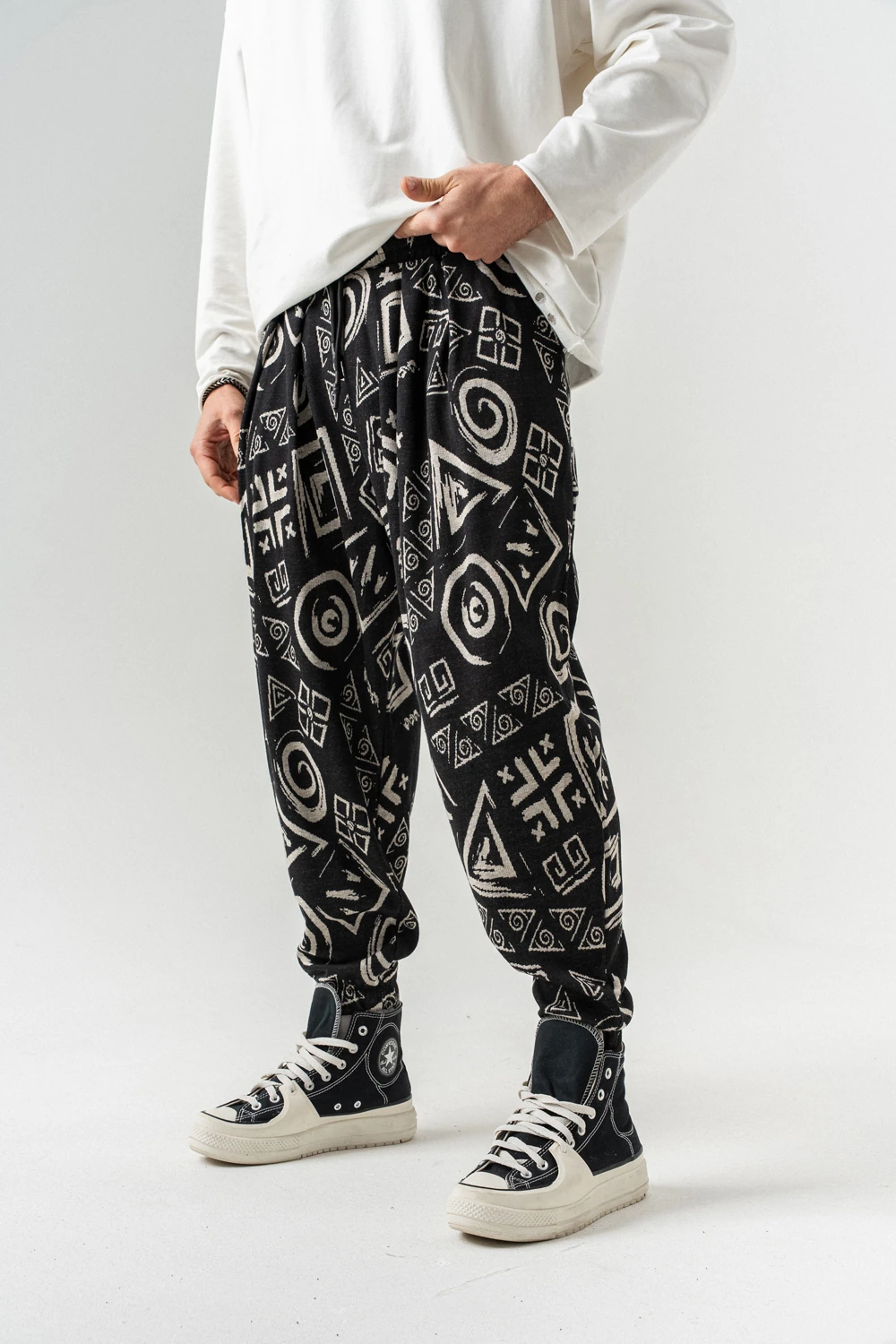 Shape Bel ve Paça Lastikli Pileli Şalvar