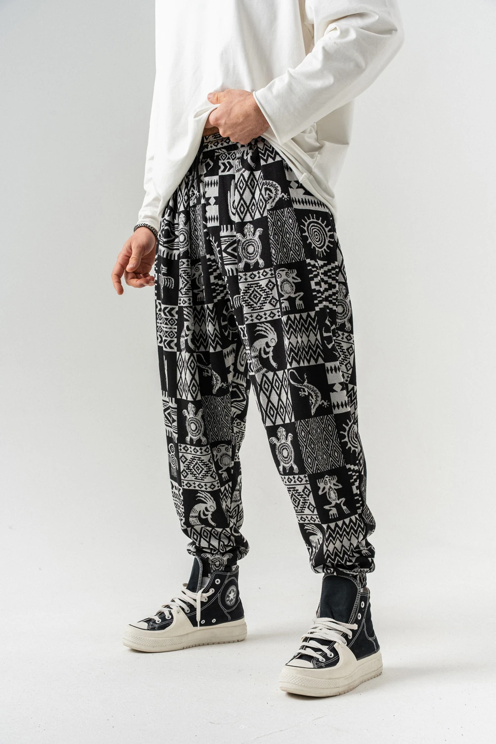 Egyptbox Bel ve Paça Lastikli Pileli Şalvar