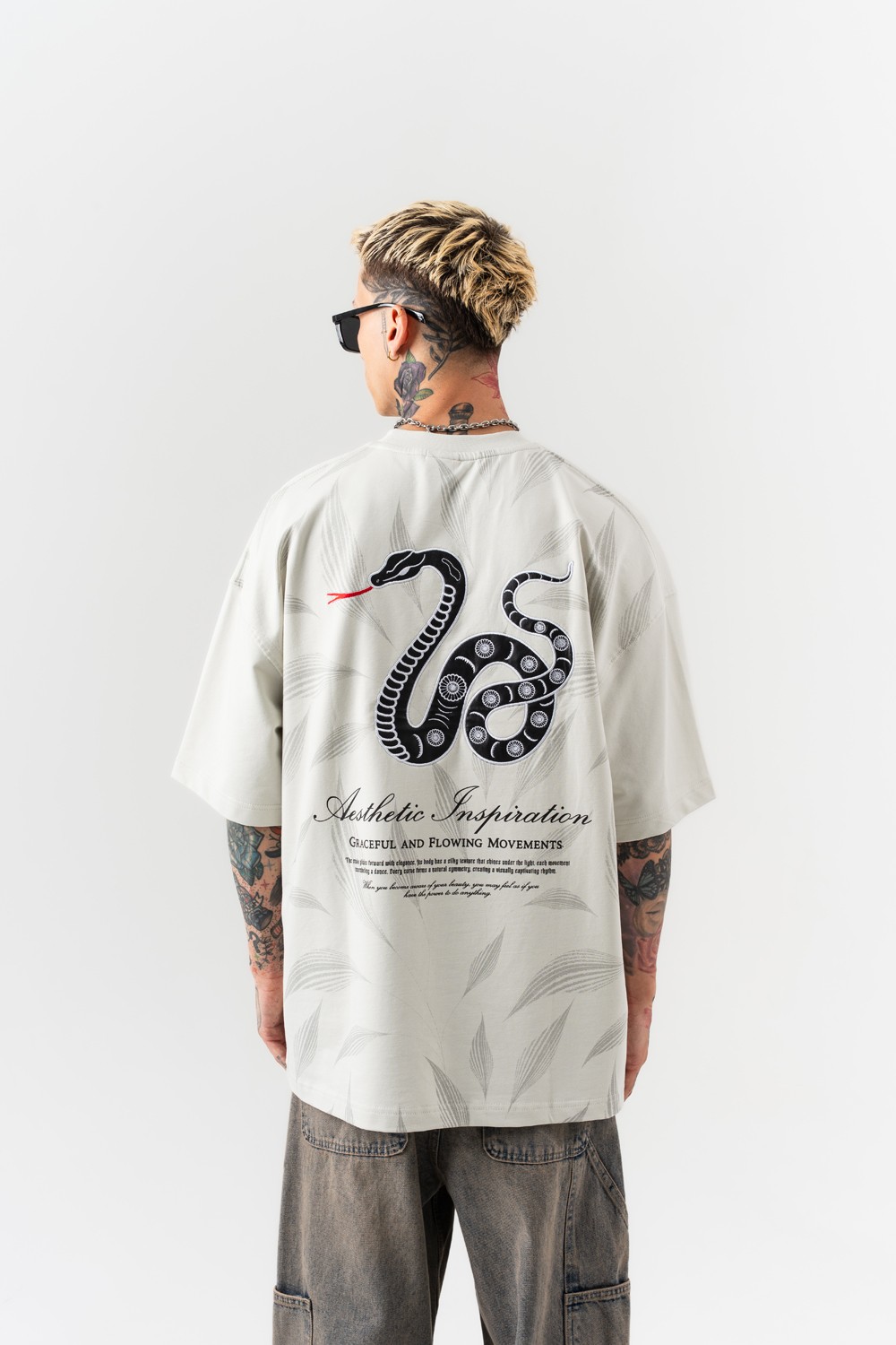 Snake Nakış Detaylı Oversize T-shirt