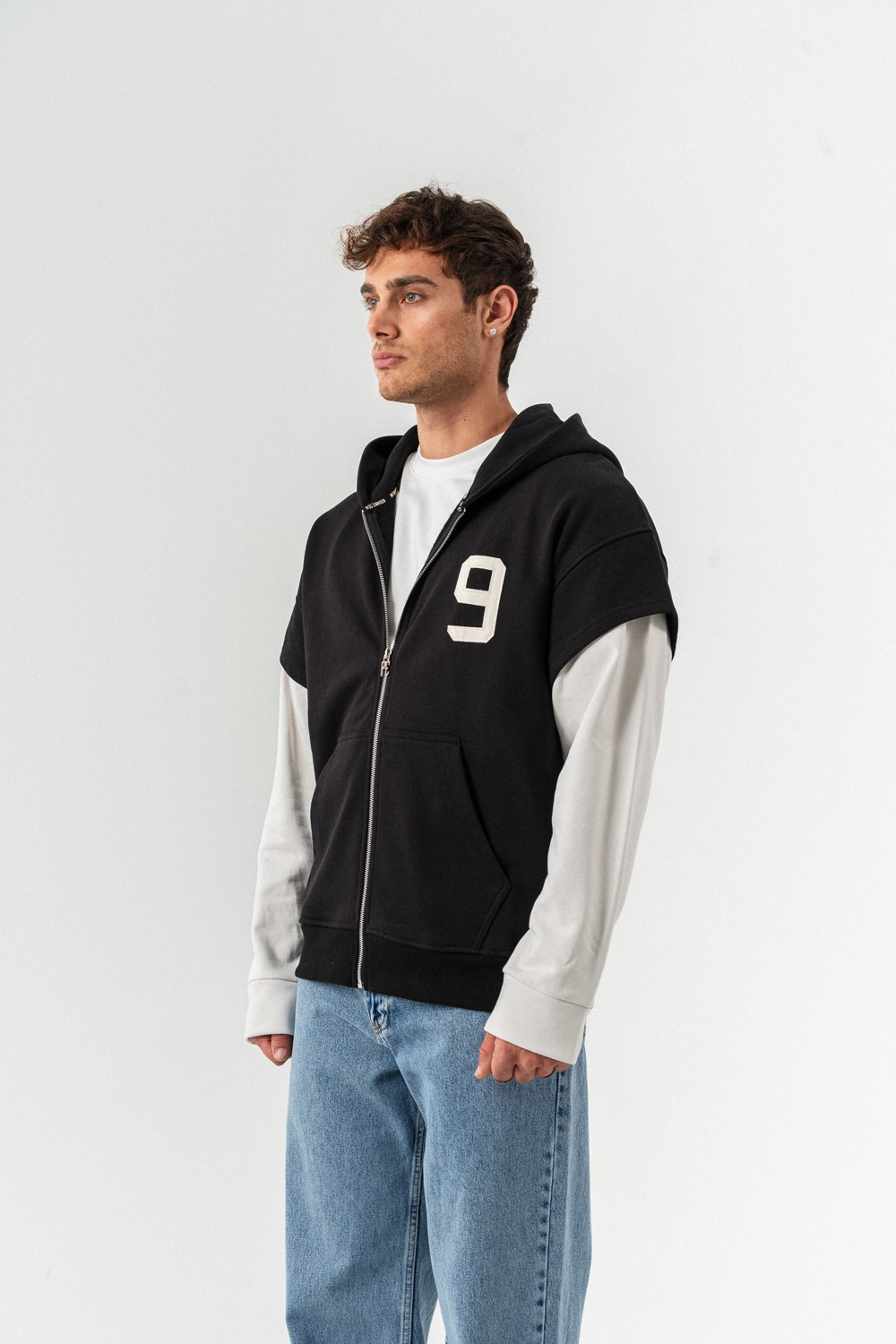 Patriot 9 Premium Deri Detay Fermuarlı Sweatshirt Hoodie