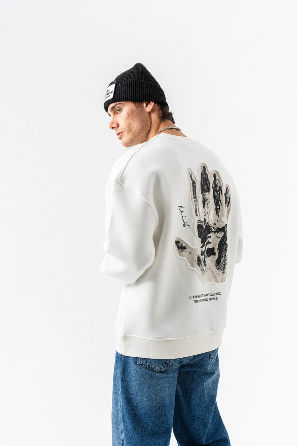 Toxic People Patch Dikişli Bisiklet Yaka Sweatshirt