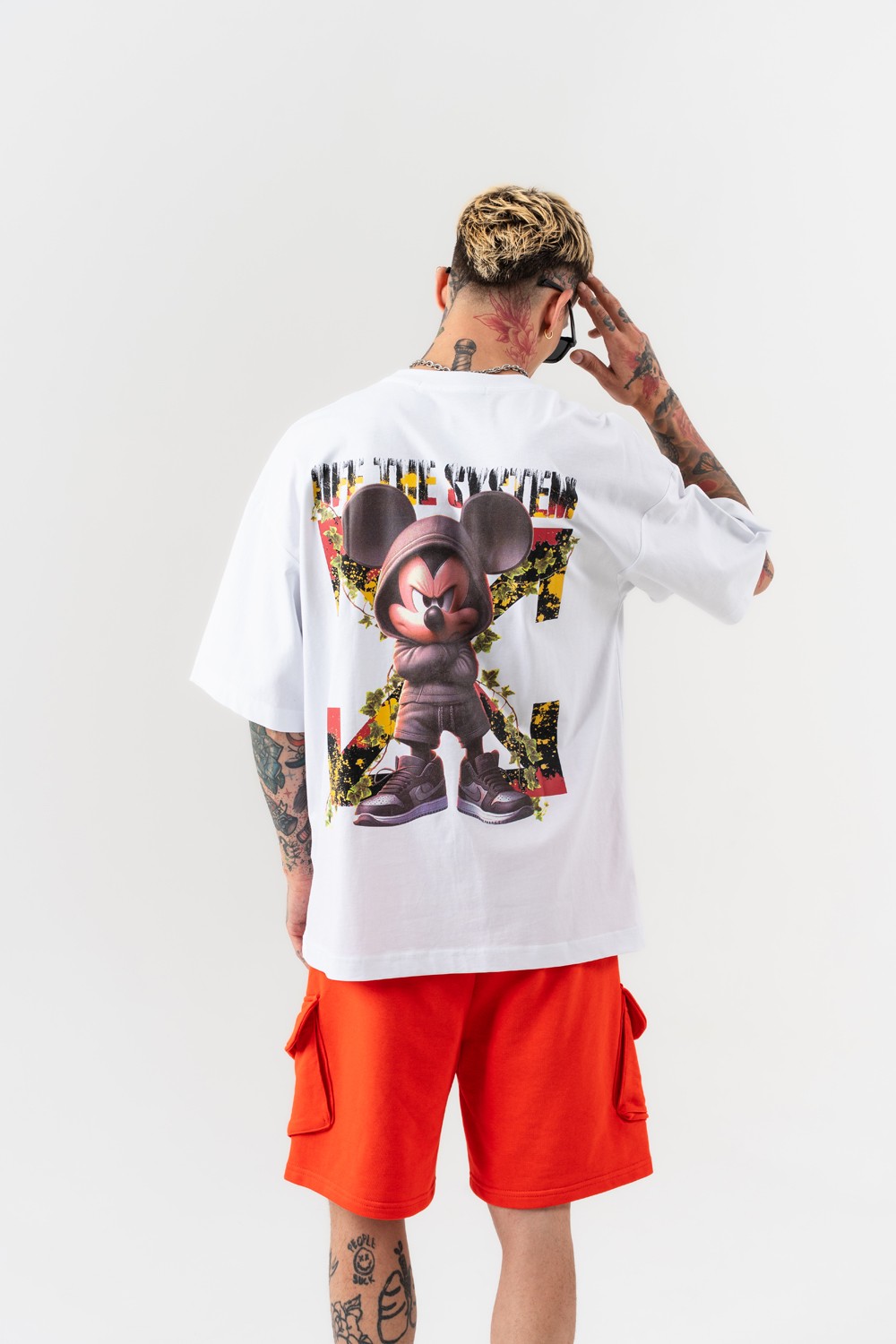 Mickey Sırt Baskılı Oversize T-shirt