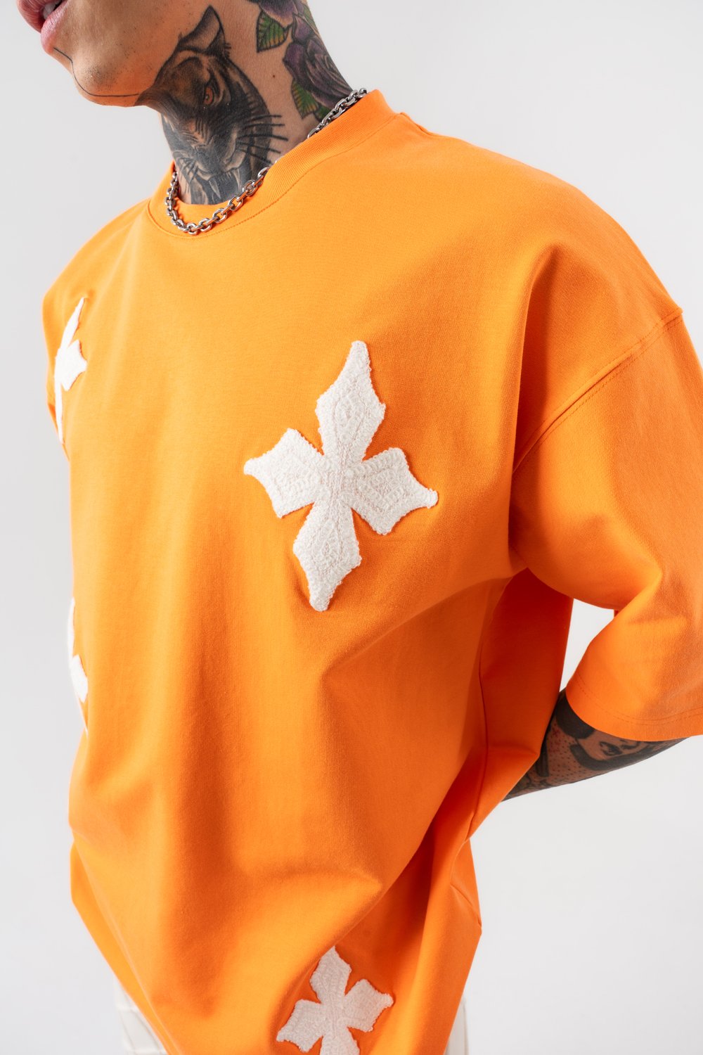 Starpiece Nakış Detaylı Oversize T-shirt - Turuncu